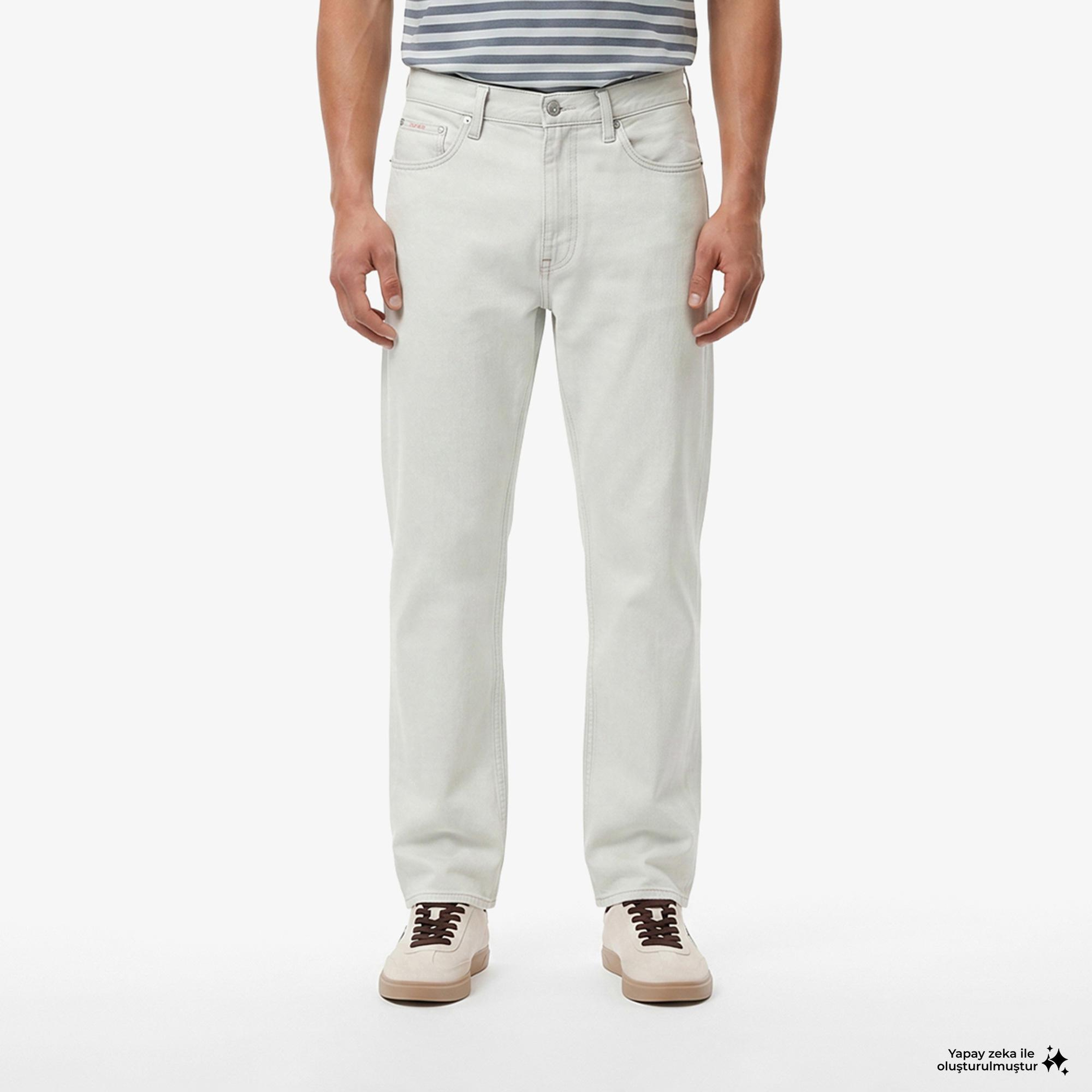 Calvin Klein Baggy Bleachout 205 Erkek Mavi Jean