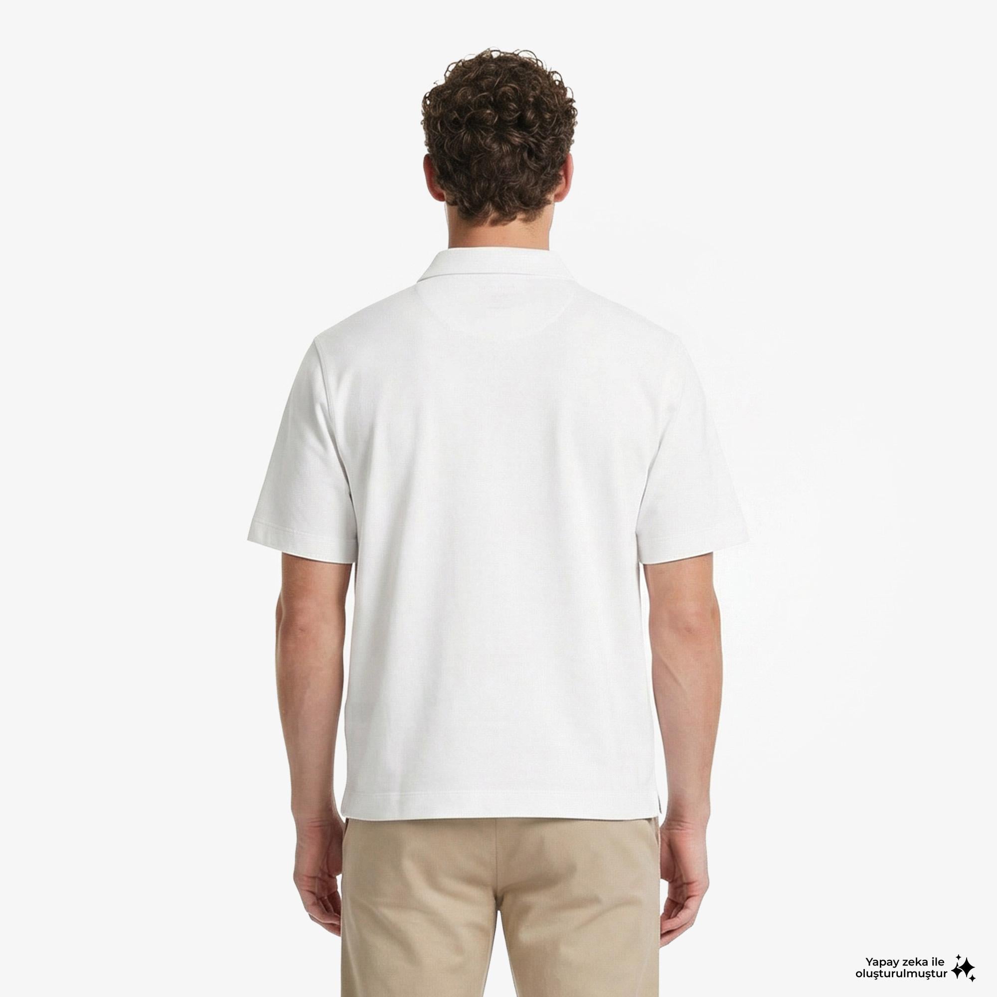 Calvin Klein Cooling Pique Embossed Erkek Beyaz Polo