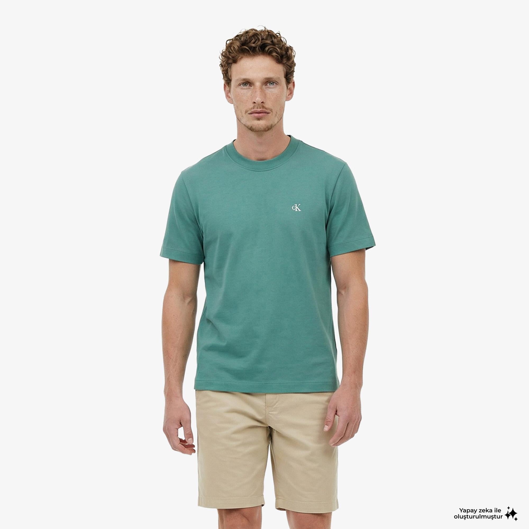 Calvin Klein Easy Monogram Erkek Yeşil T-Shirt