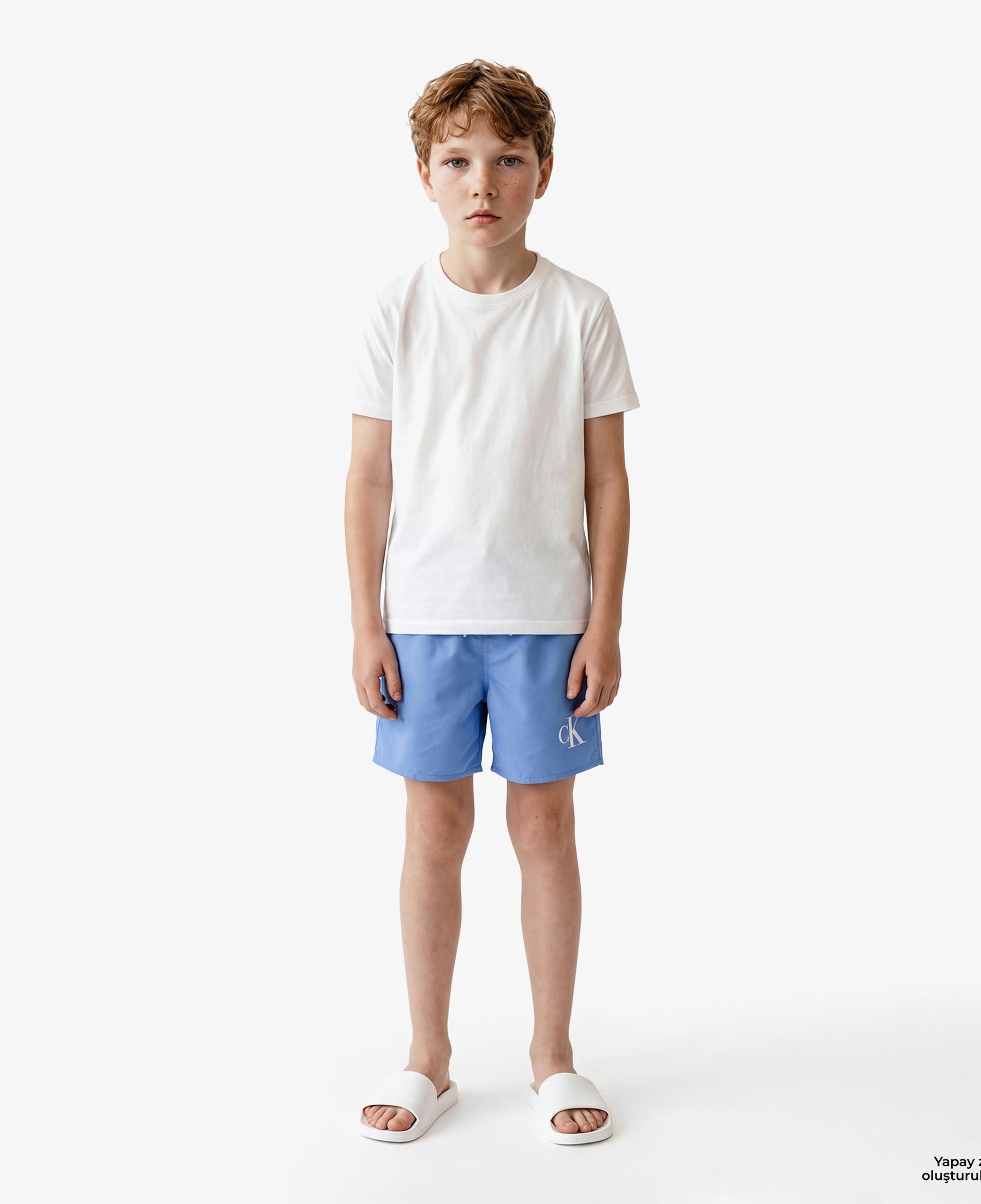 Calvin Klein Medium Drawstring Çocuk Mavi Deniz Şortu