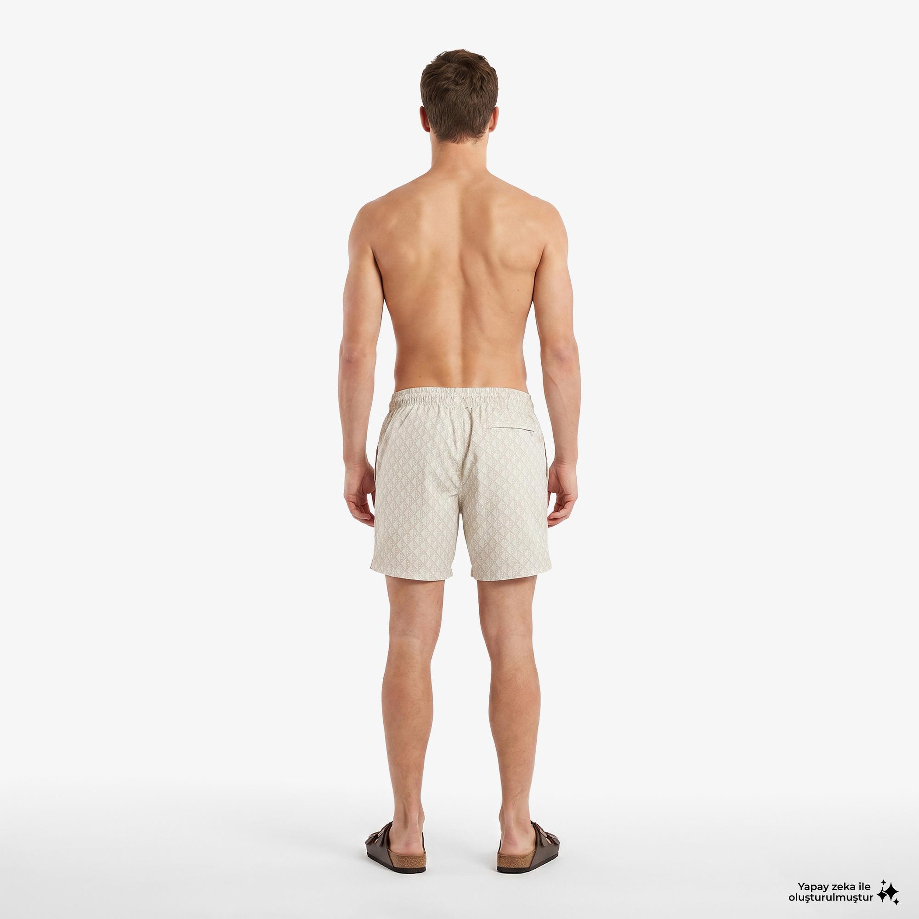 Calvin Klein Medium Drawstring Covered Erkek Haki Deniz Şortu