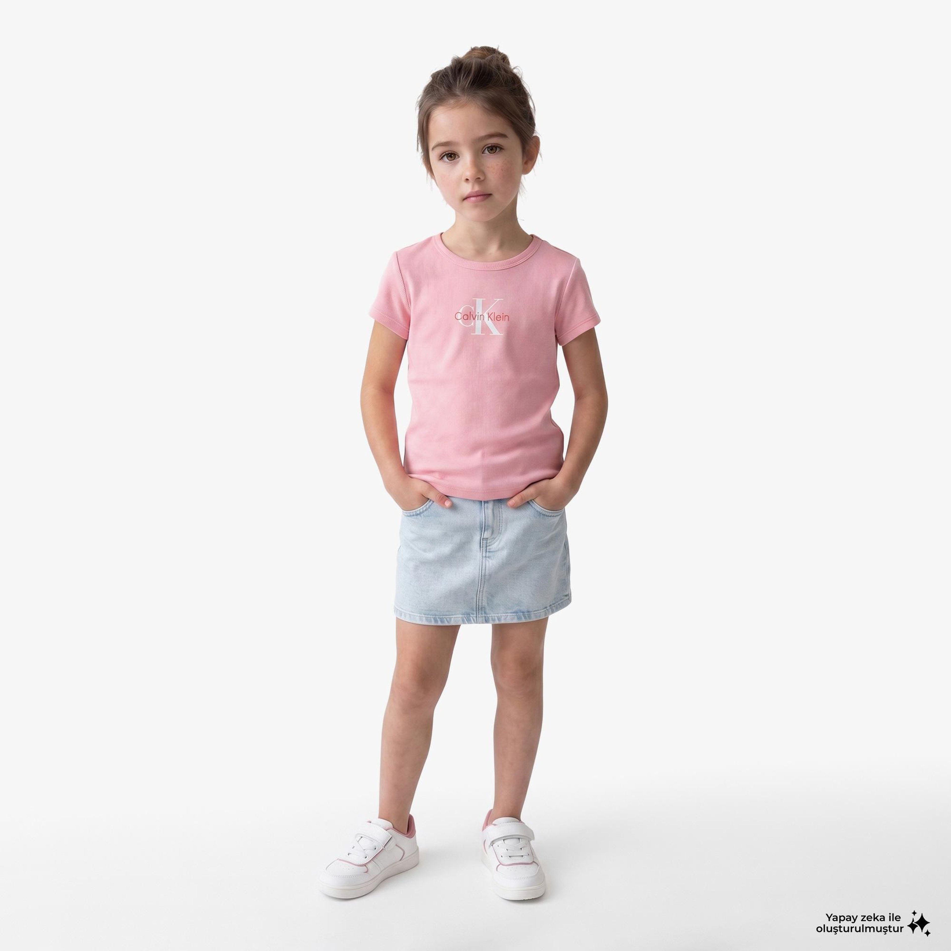 Calvin Klein Monologo Baby Çocuk Pembe T-Shirt