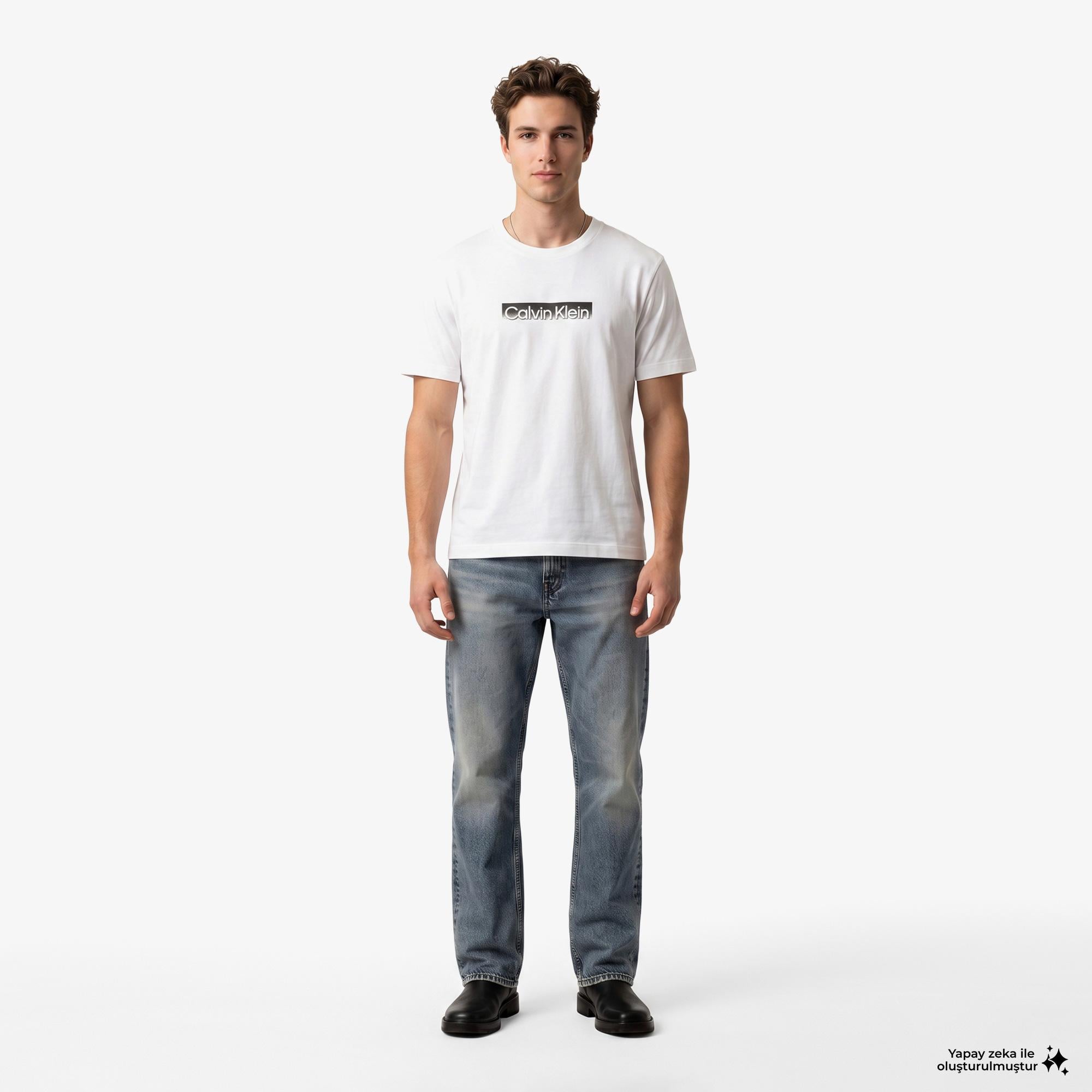 Calvin Klein 20S Sportswear Grap Erkek Beyaz T-Shirt