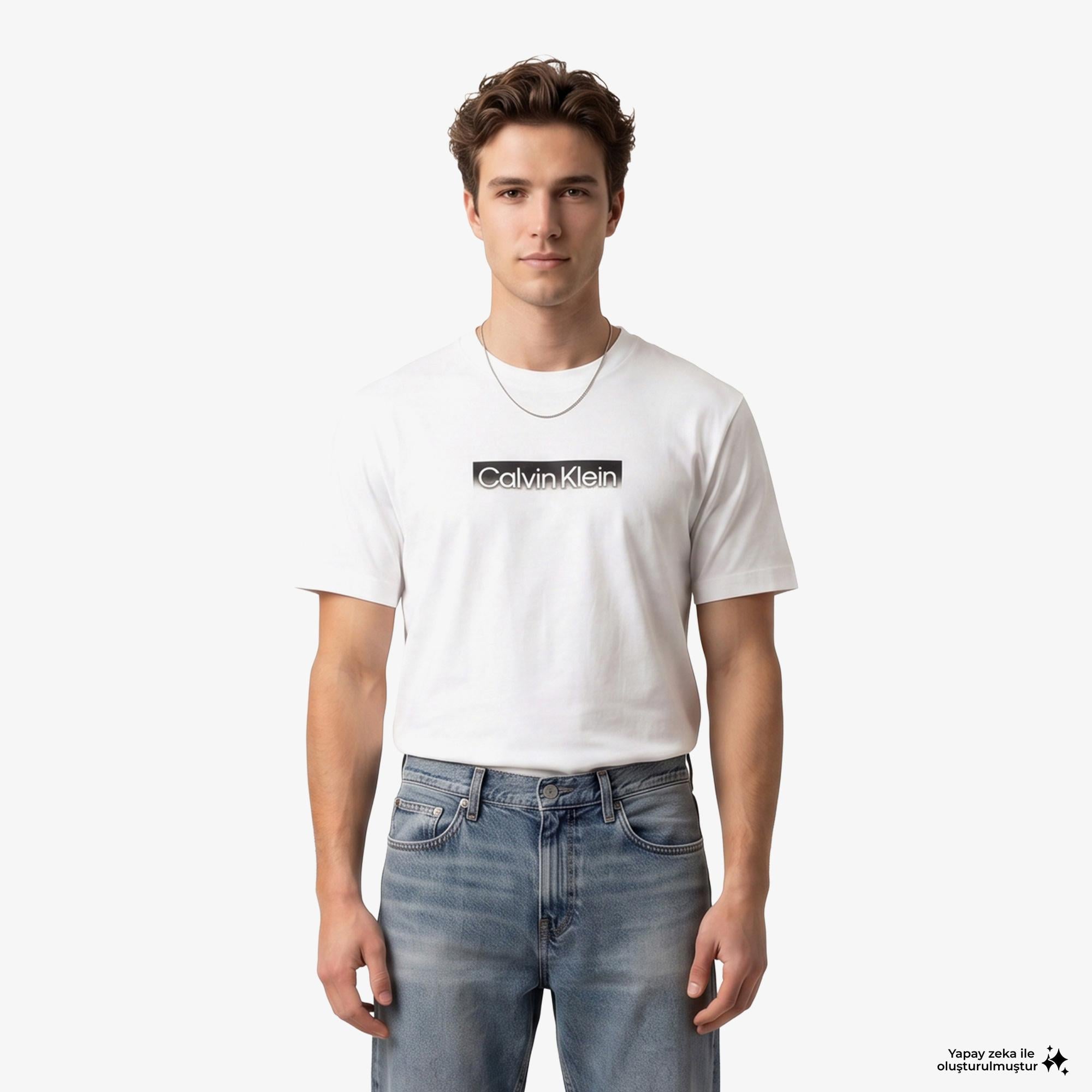 Calvin Klein 20S Sportswear Grap Erkek Beyaz T-Shirt