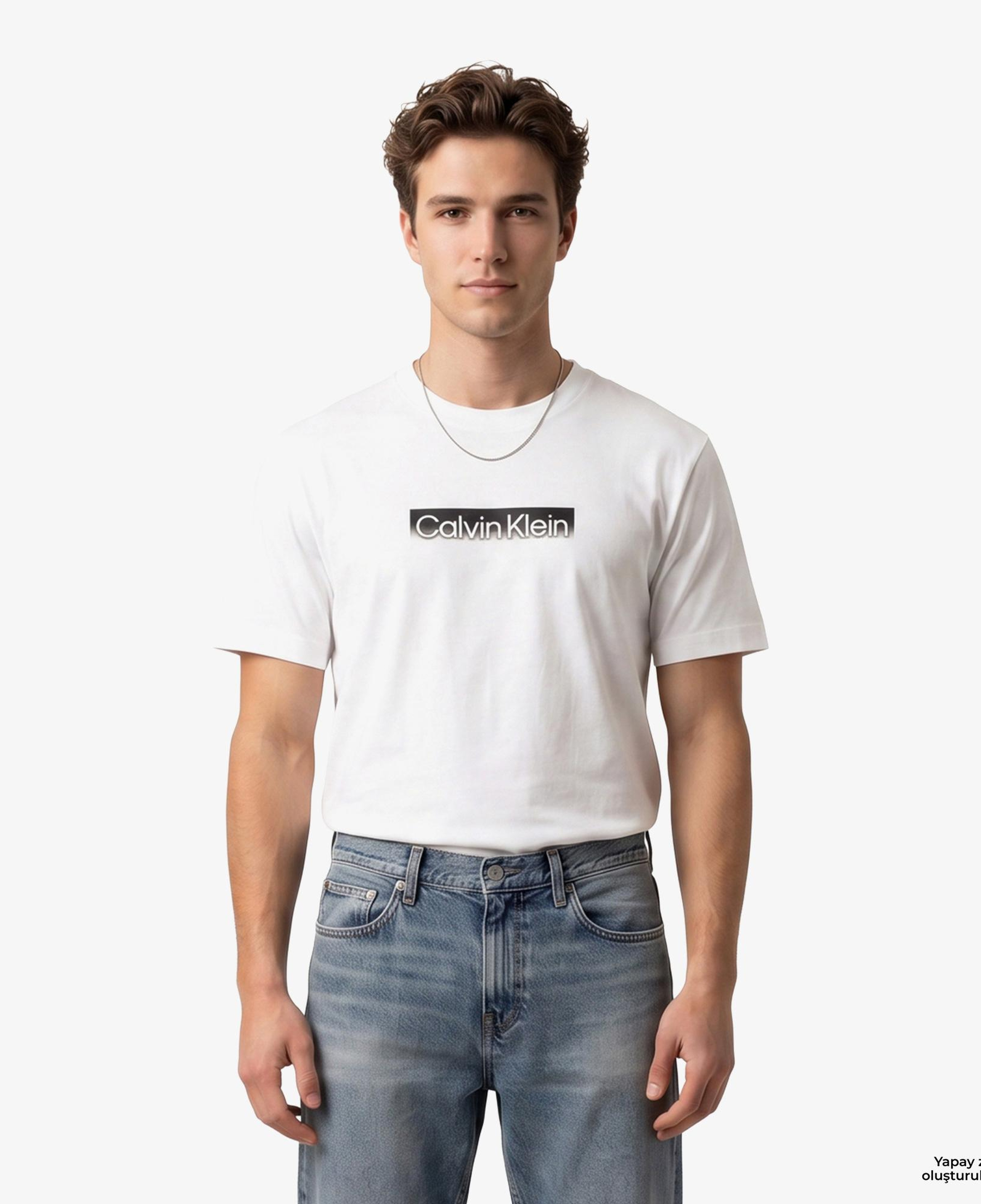 Calvin Klein 20S Sportswear Grap Erkek Beyaz T-Shirt