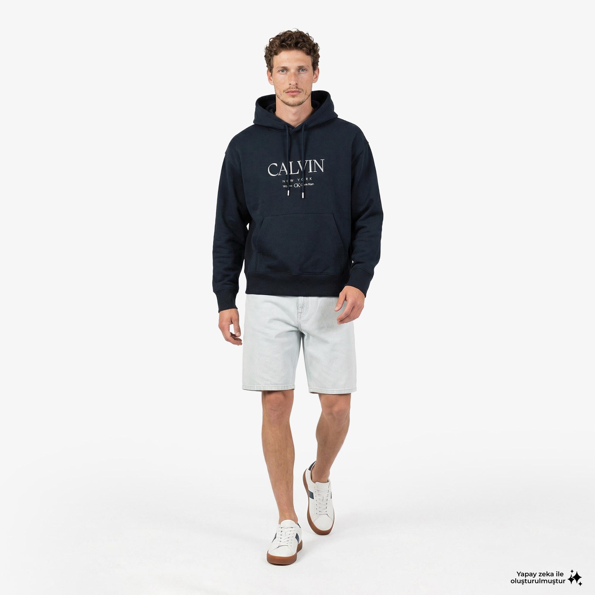 Calvin Klein 90S Bleachout 205 Erkek Mavi Şort