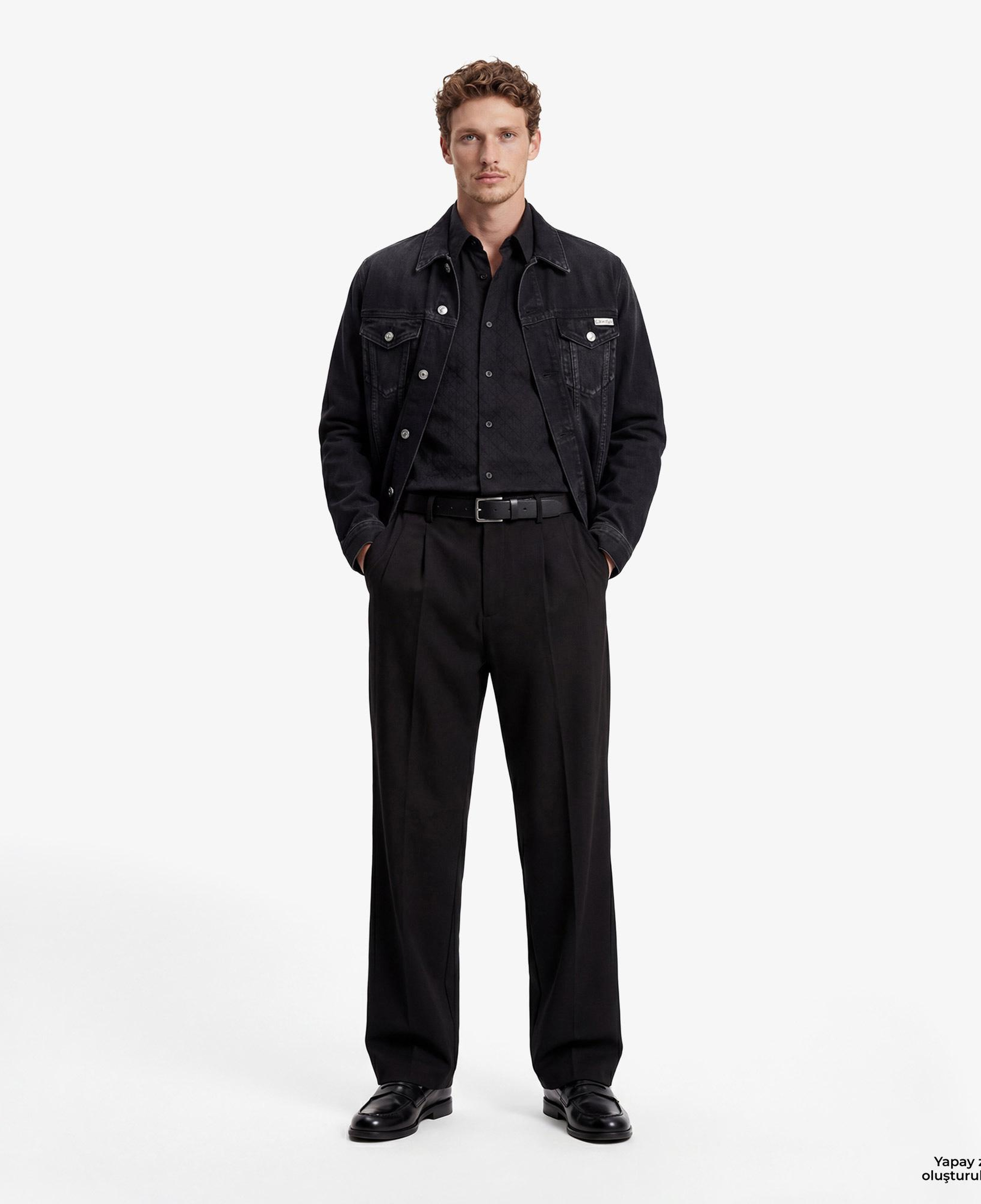 Calvin Klein Jacquard Easy Erkek Siyah Gömlek