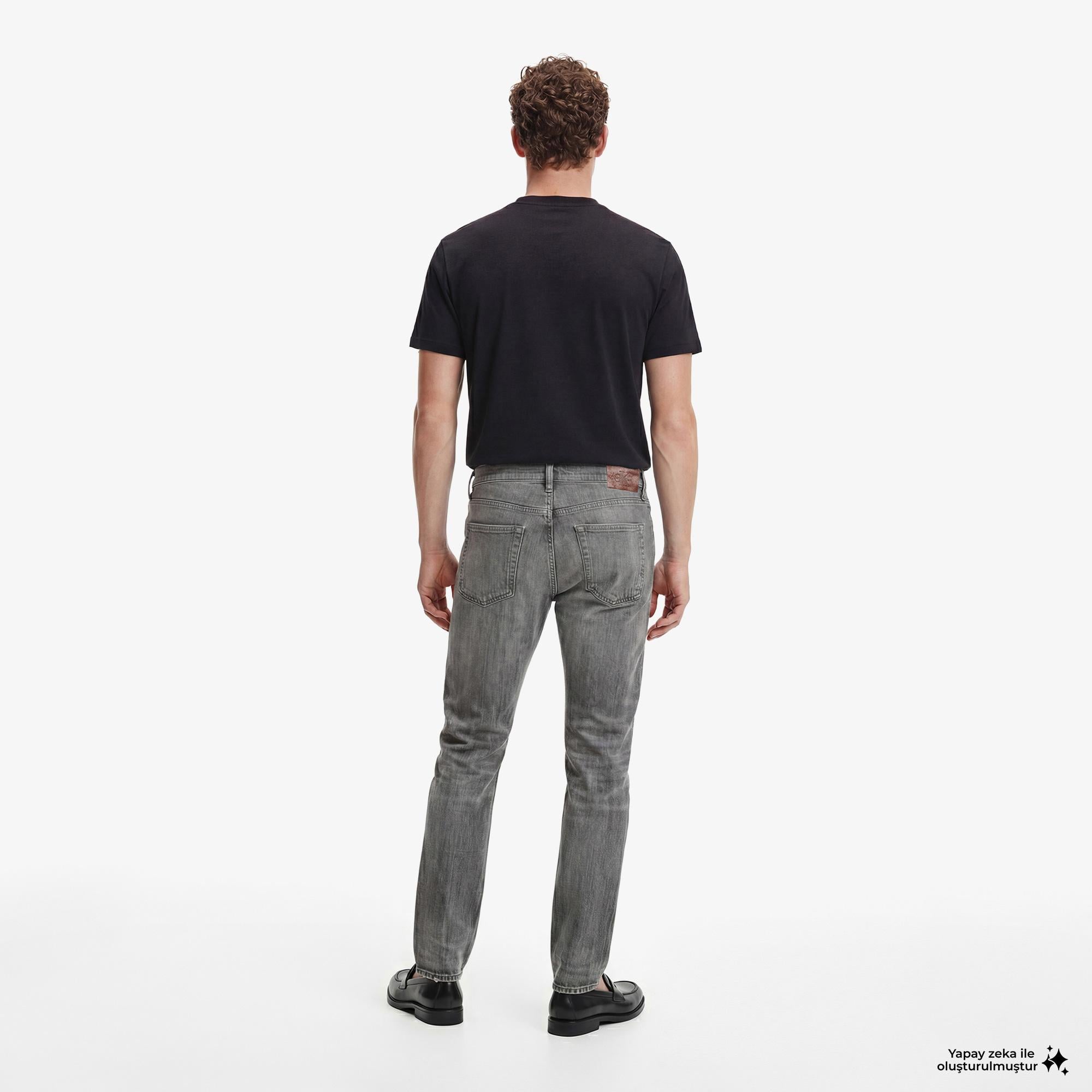 Calvin Klein 90S Straight Meteorite Tencel Erkek Gri Jean
