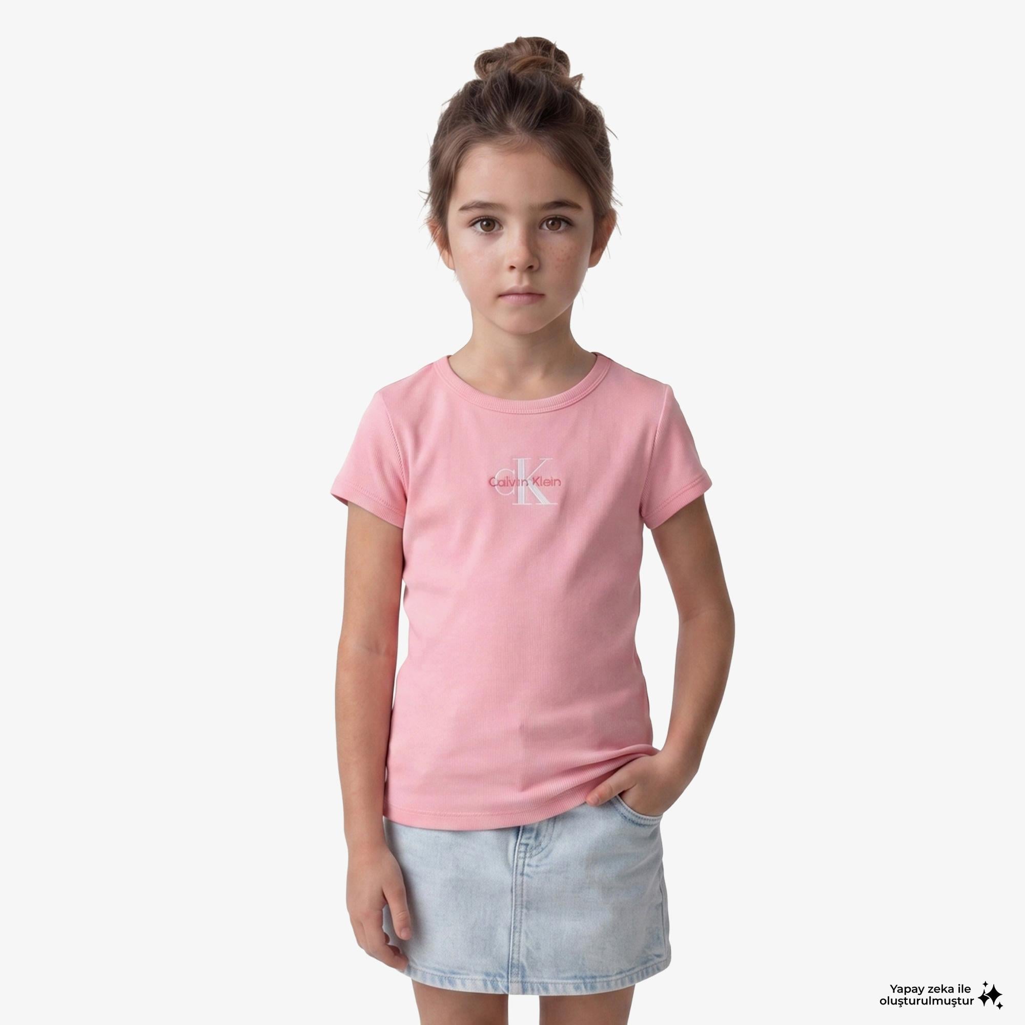 Calvin Klein Monologo Baby Çocuk Pembe T-Shirt