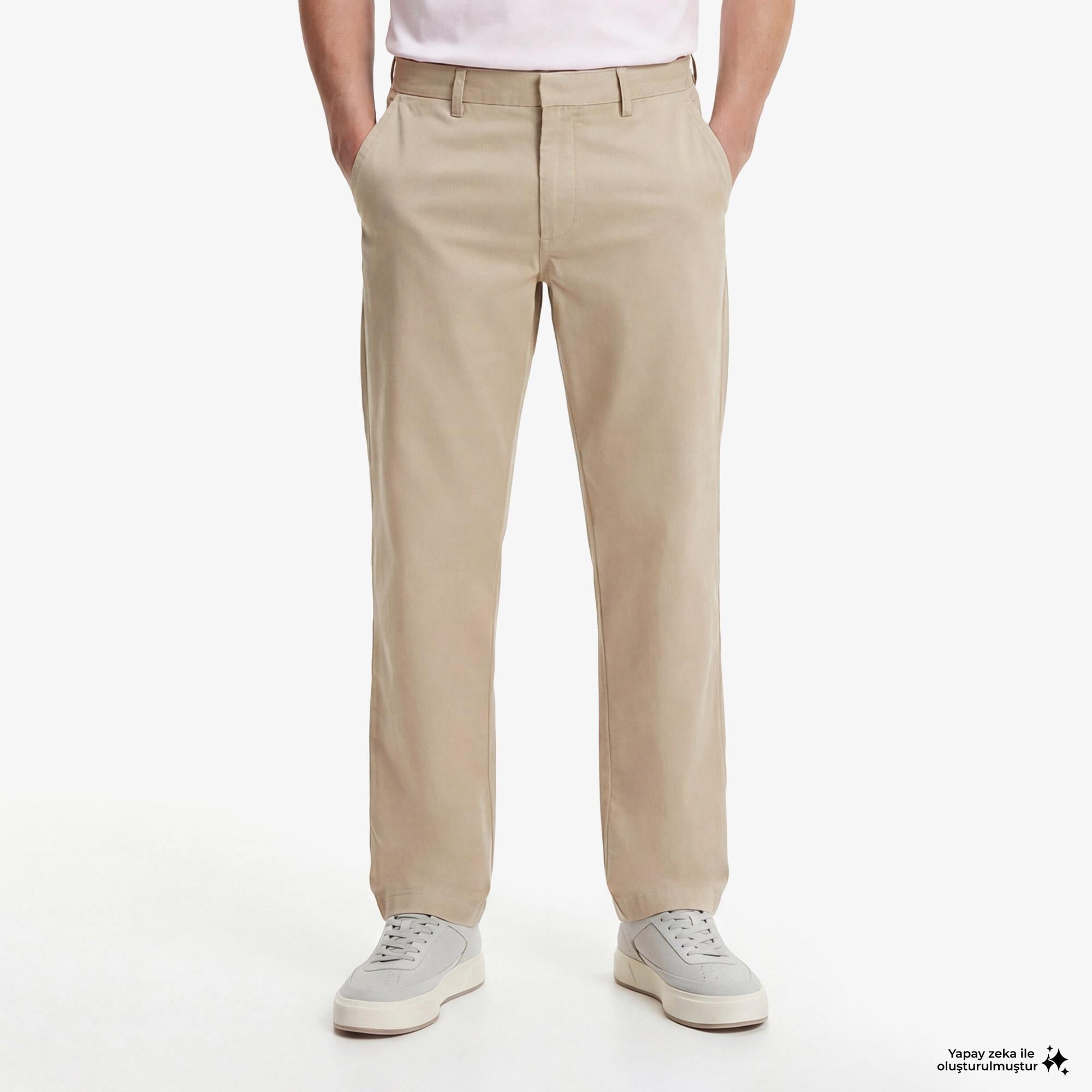 Calvin Klein 90S Straight Twill Comfort Erkek Kahverengi Pantolon