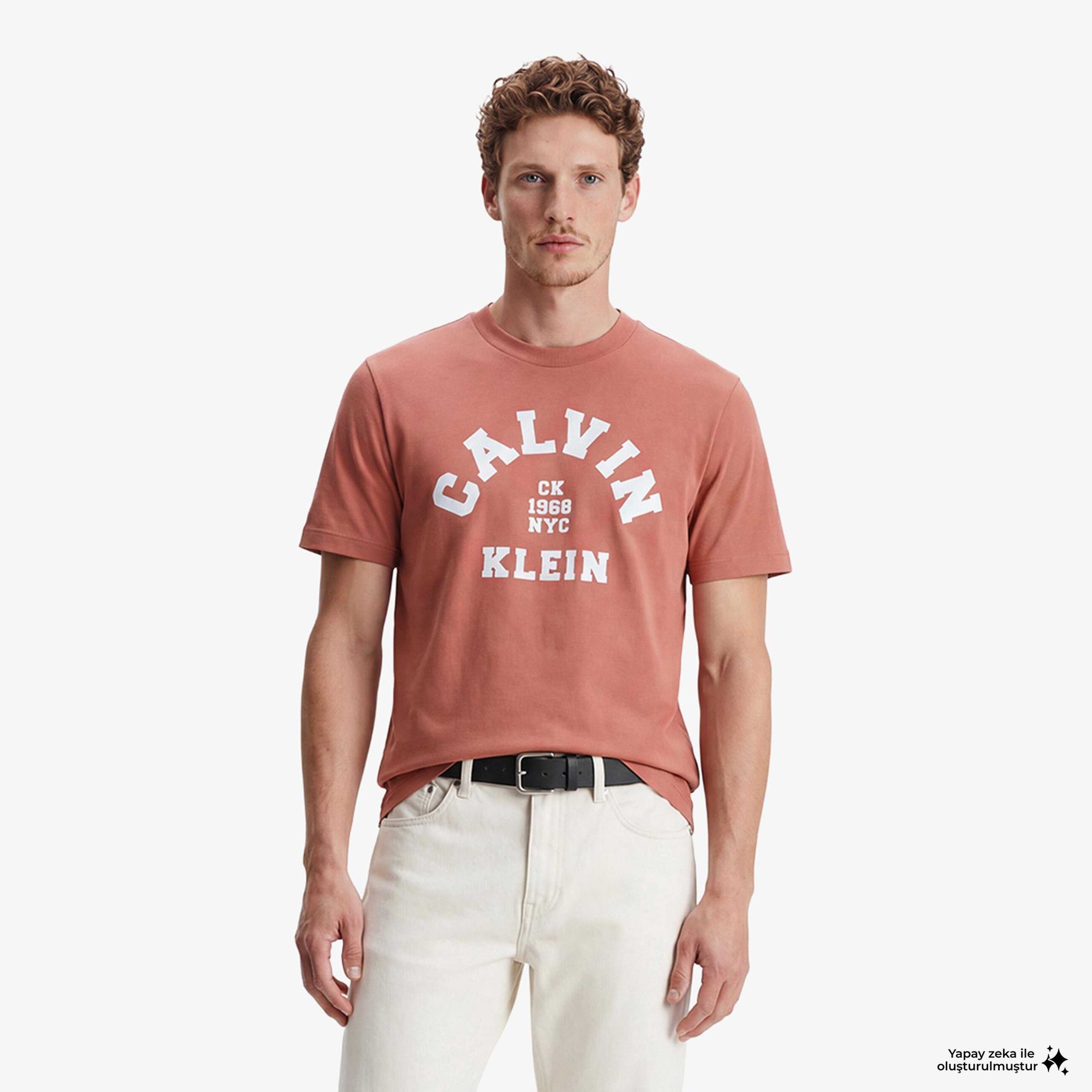 Calvin Klein 20S College Graphic Erkek Kahverengi T-Shirt