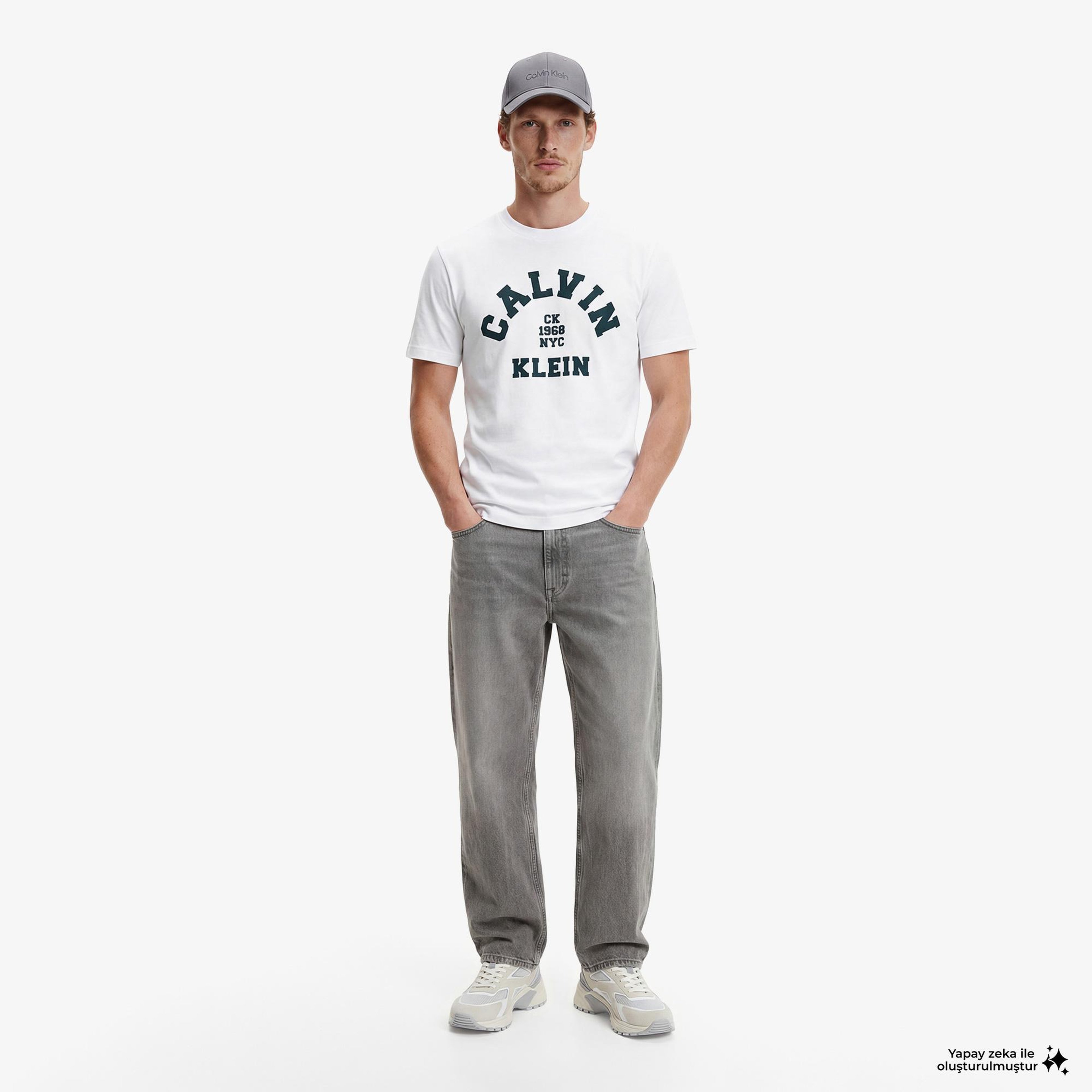 Calvin Klein 20S College Graphic Erkek Beyaz T-Shirt