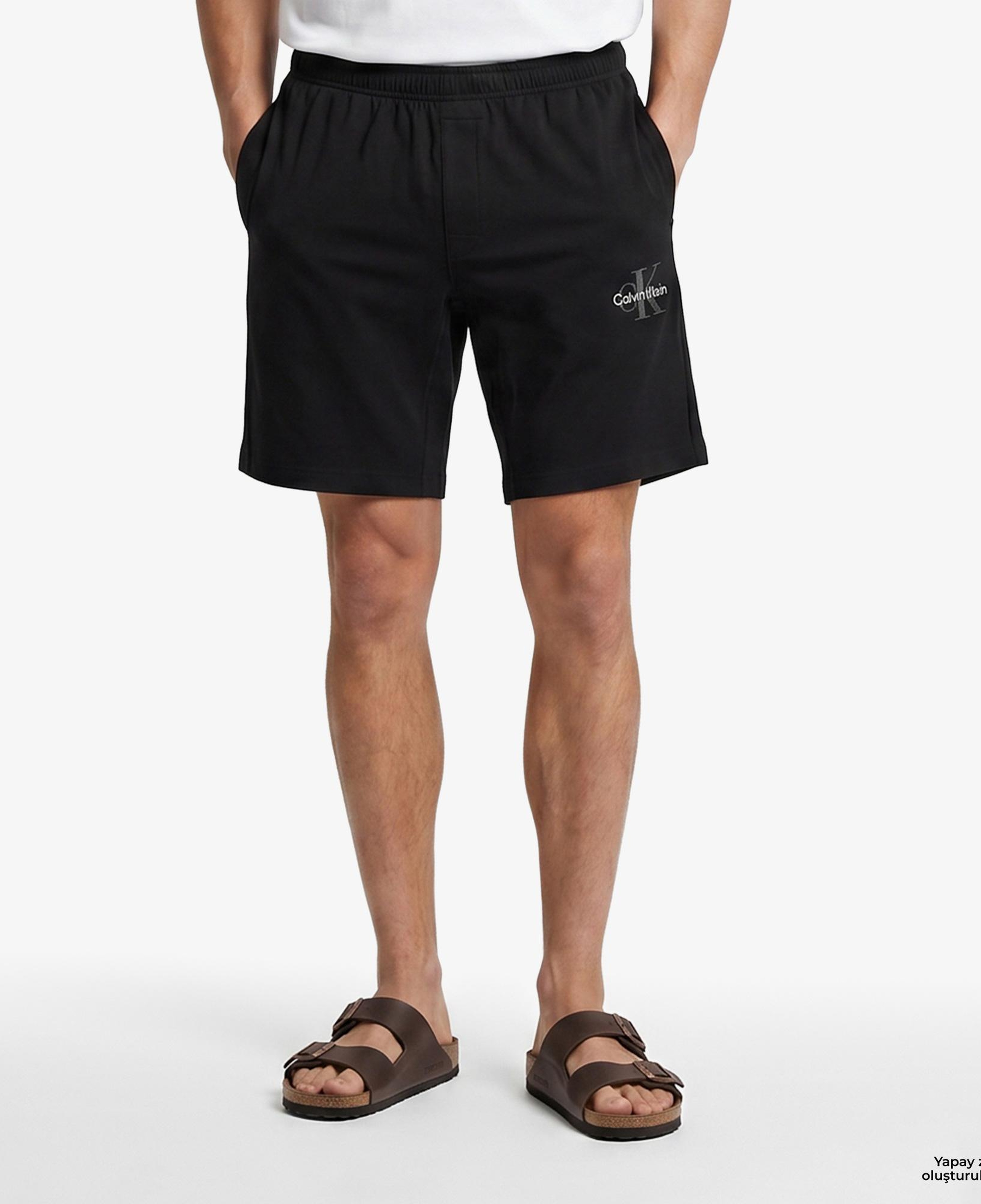 Calvin Klein Monogram Sleep Short Erkek Siyah Üst Pijama