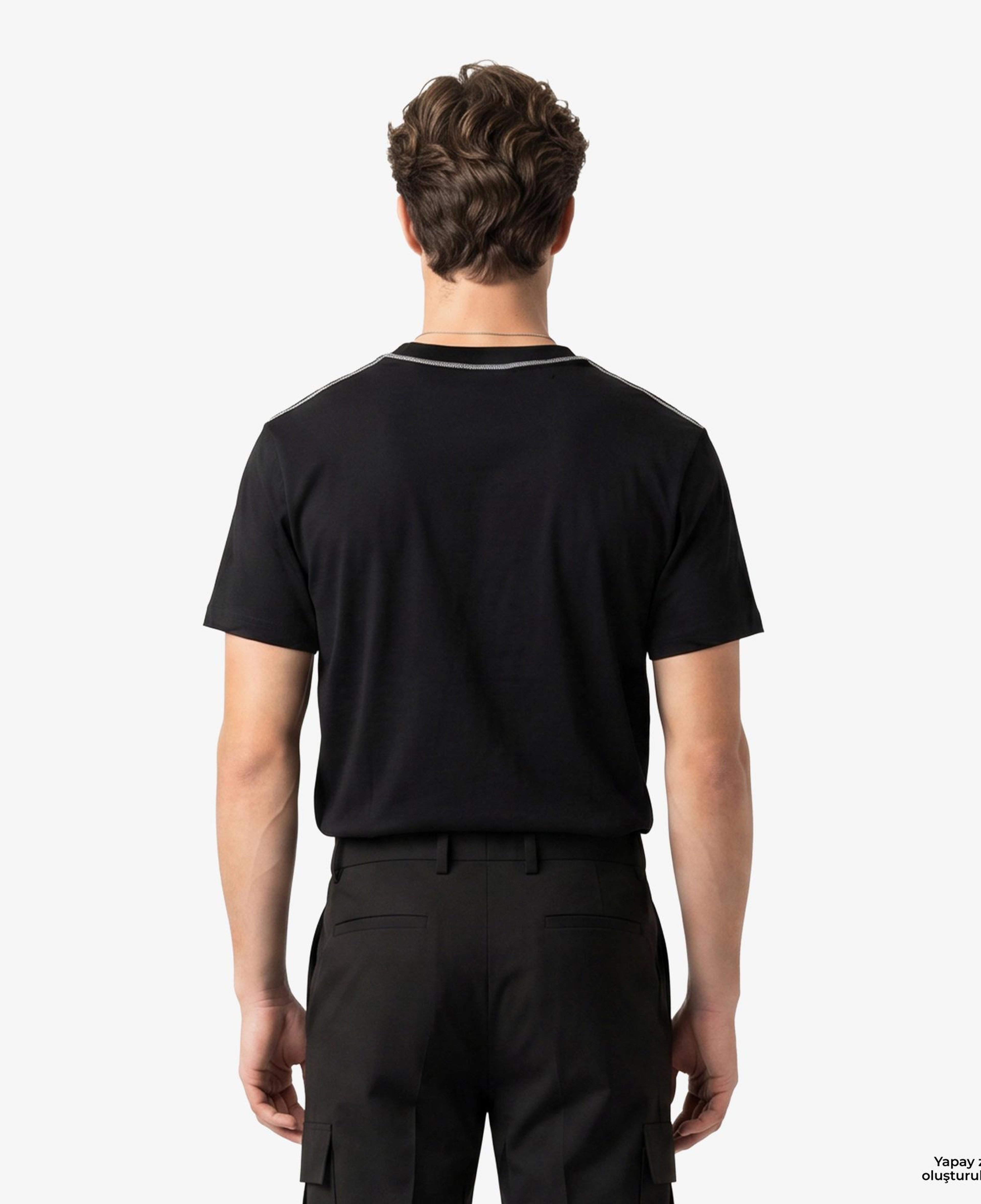 Calvin Klein Contrast Collar Stitch Crewnk Erkek Siyah T-Shirt