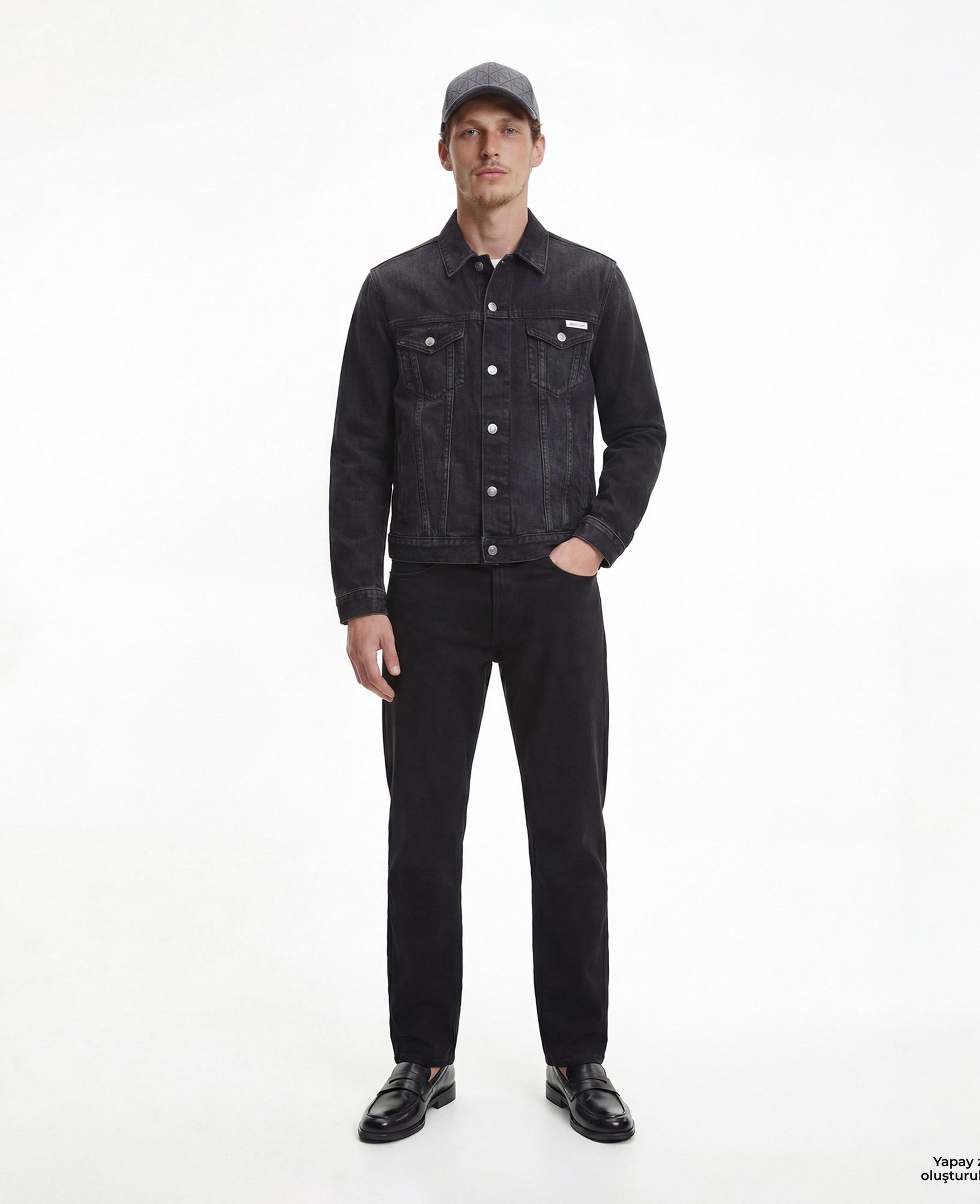 Calvin Klein Black Classic Trucker Erkek Siyah Ceket