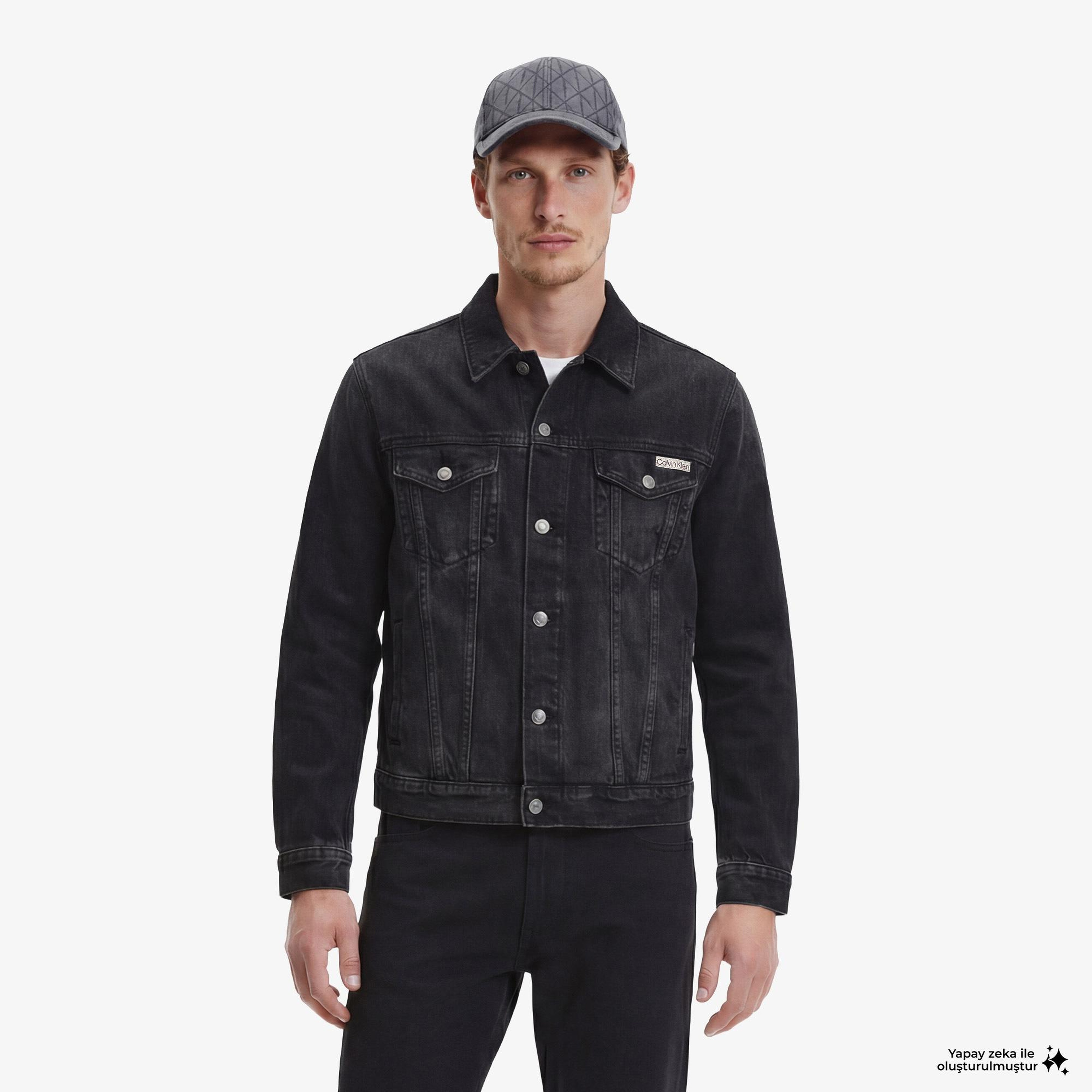 Calvin Klein Black Classic Trucker Erkek Siyah Ceket