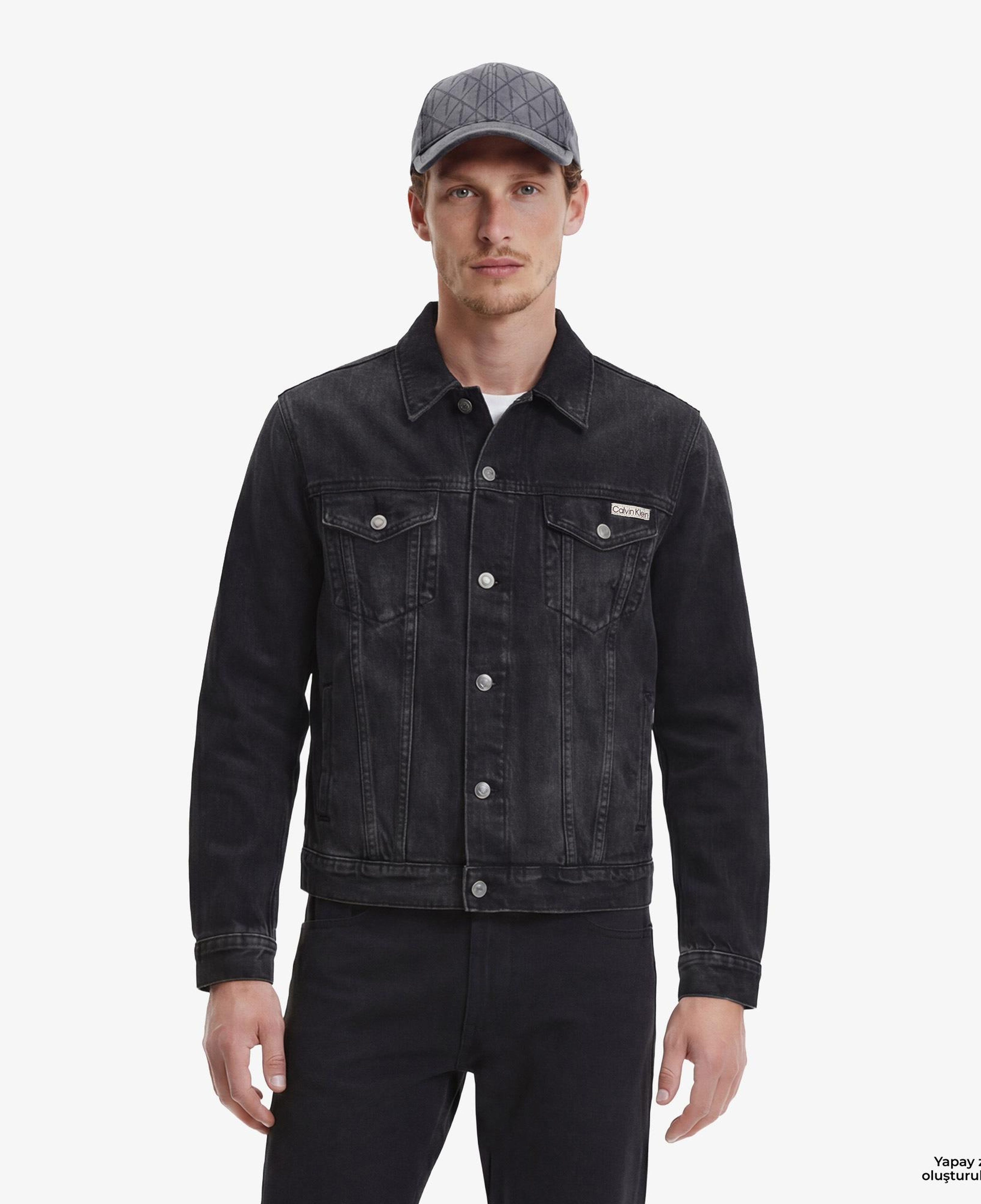 Calvin Klein Black Classic Trucker Erkek Siyah Ceket