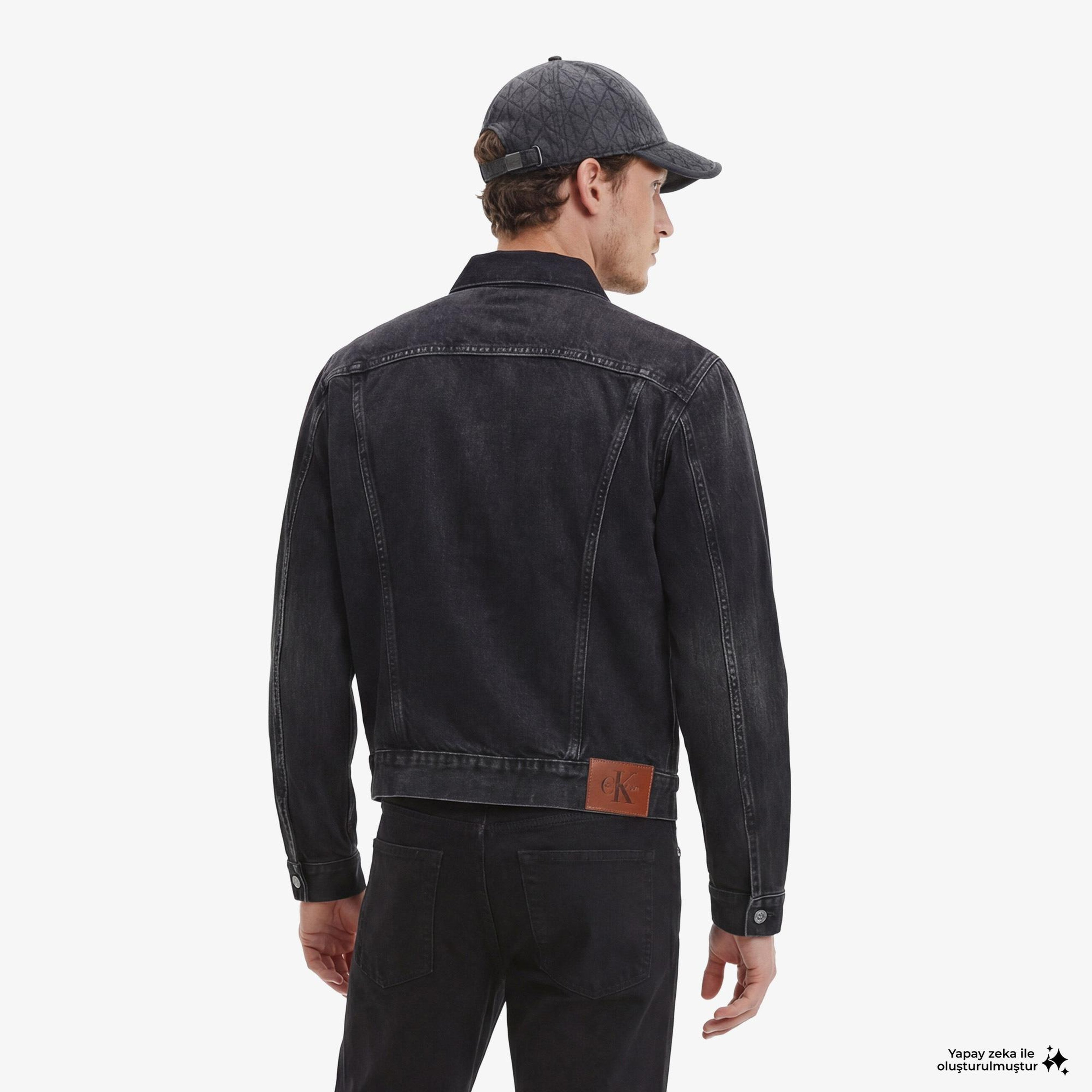 Calvin Klein Black Classic Trucker Erkek Siyah Ceket