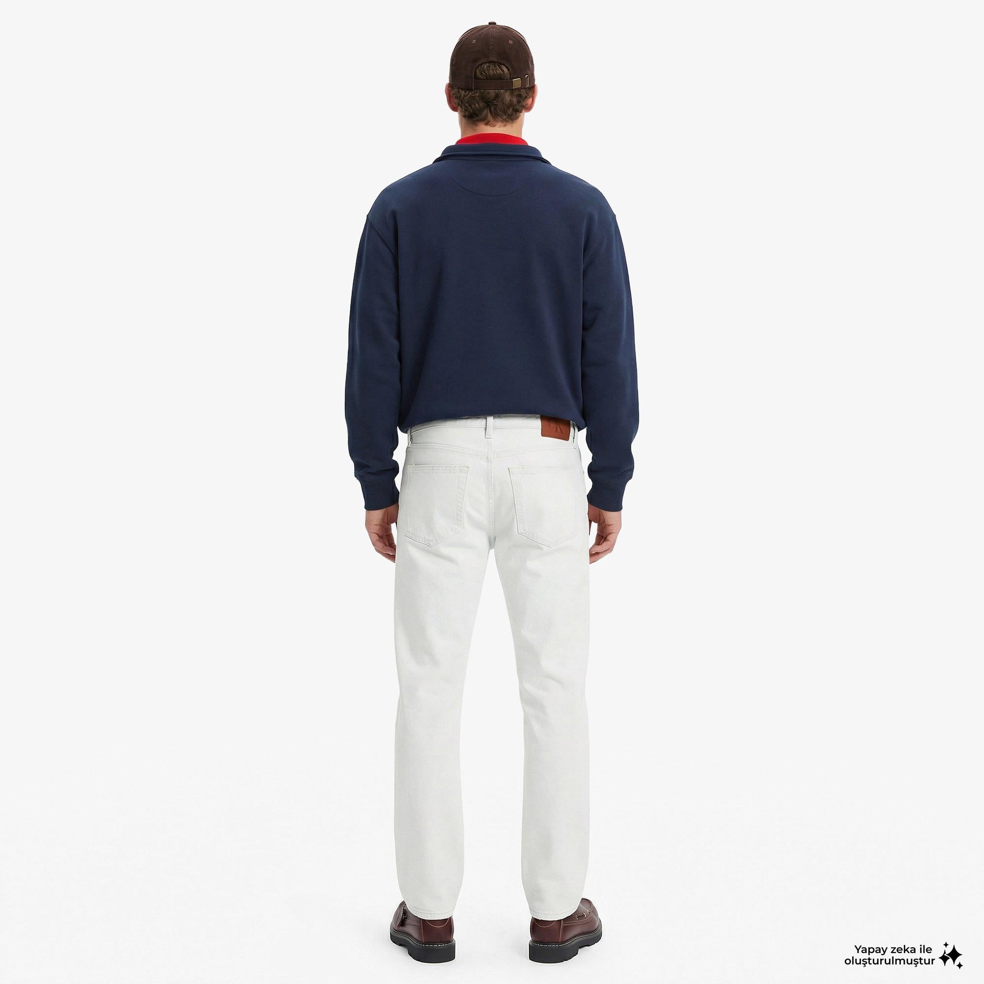 Calvin Klein 90S Straight Bleachout 205 Erkek Mavi Jean