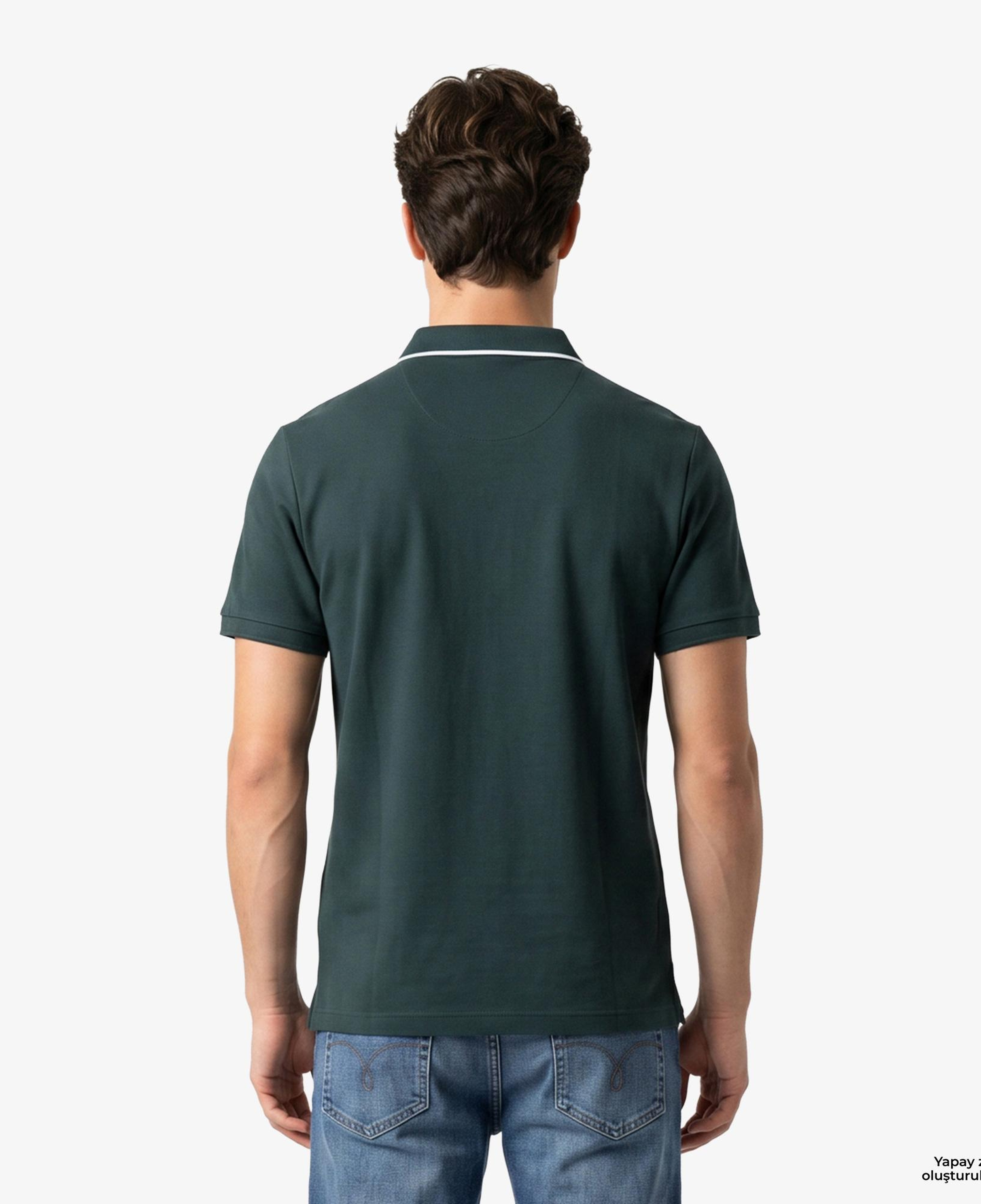 Calvin Klein Tipped Zip Pique Erkek Yeşil Polo