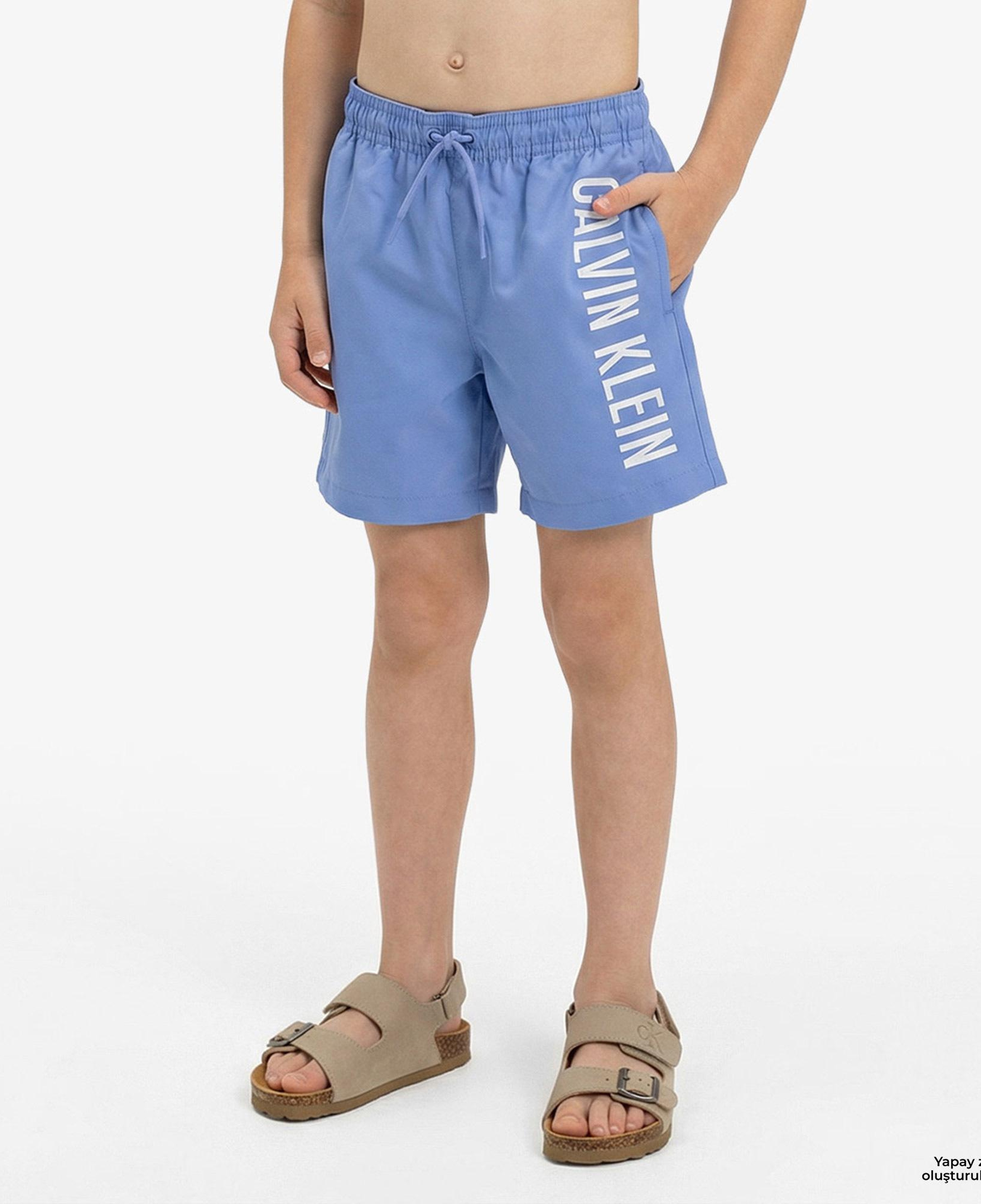 Calvin Klein Medium Drawstring Çocuk Mavi Deniz Şortu