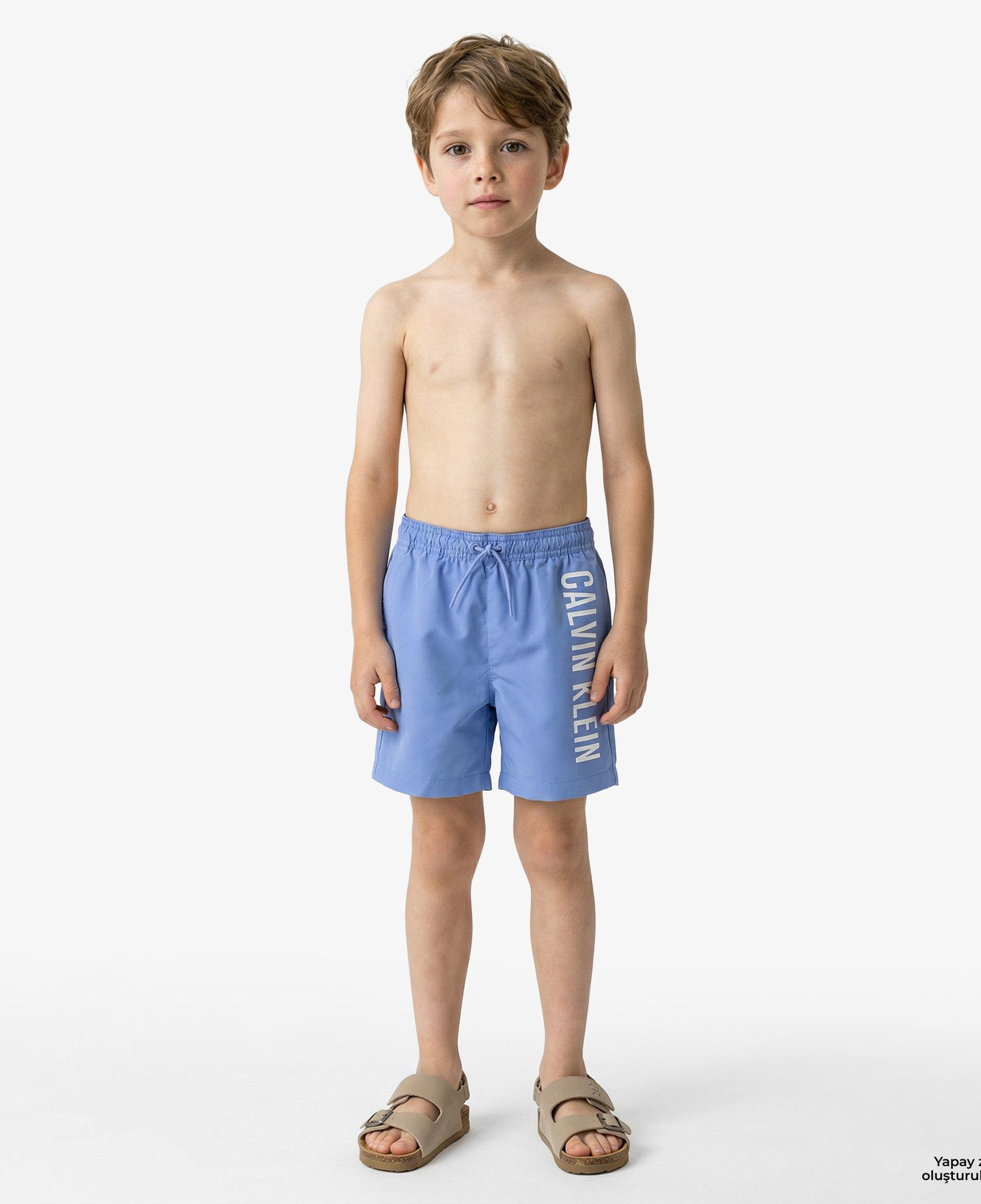 Calvin Klein Medium Drawstring Çocuk Mavi Deniz Şortu