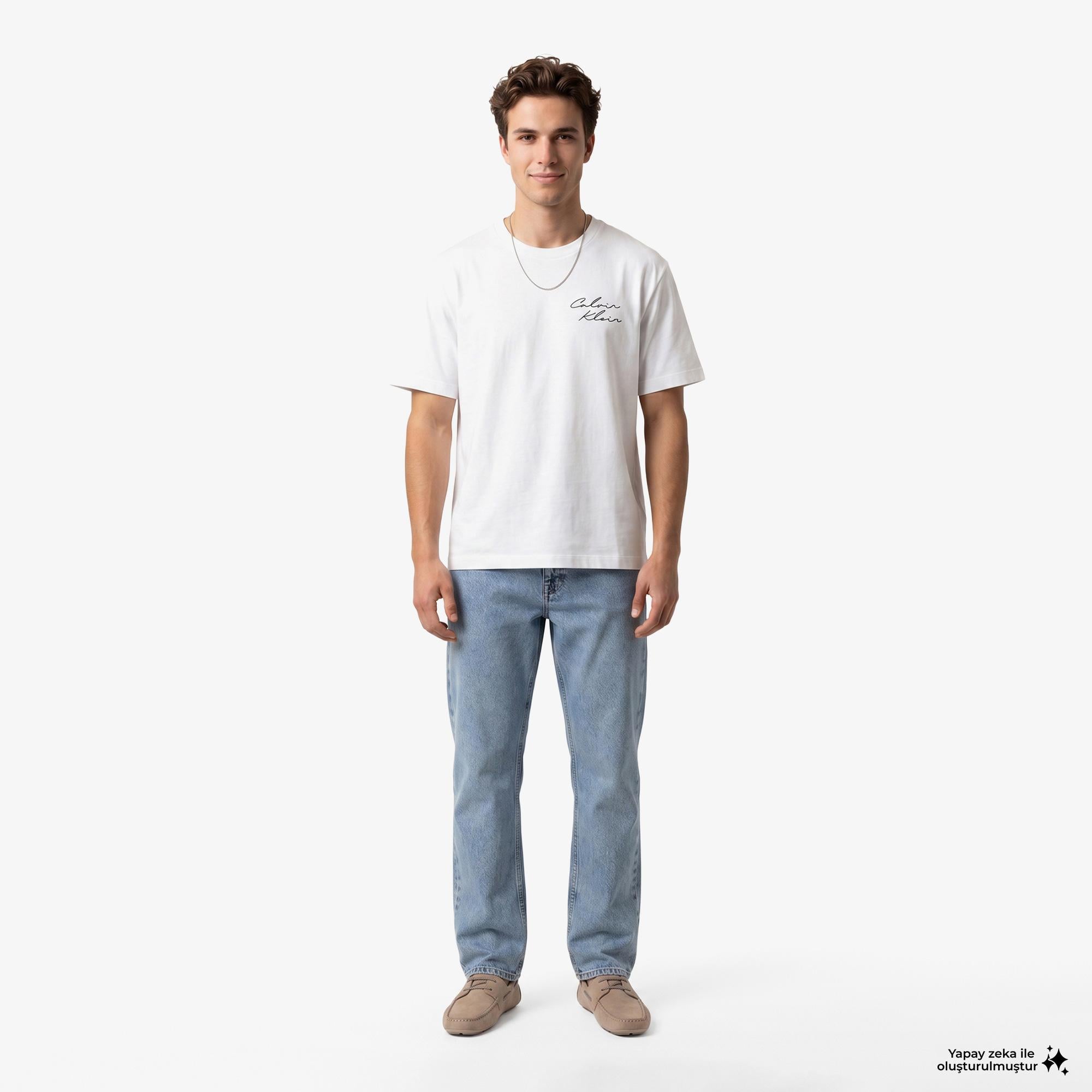 Calvin Klein April Graphic Seasonal Fashi Erkek Beyaz T-Shirt