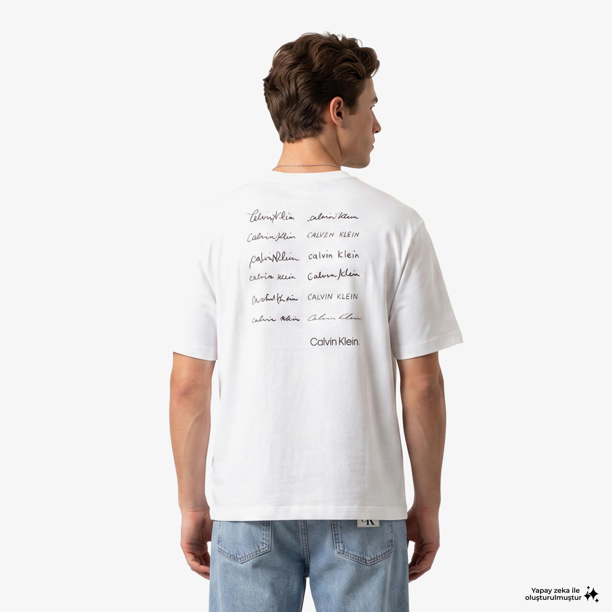 Calvin Klein April Graphic Seasonal Fashi Erkek Beyaz T-Shirt