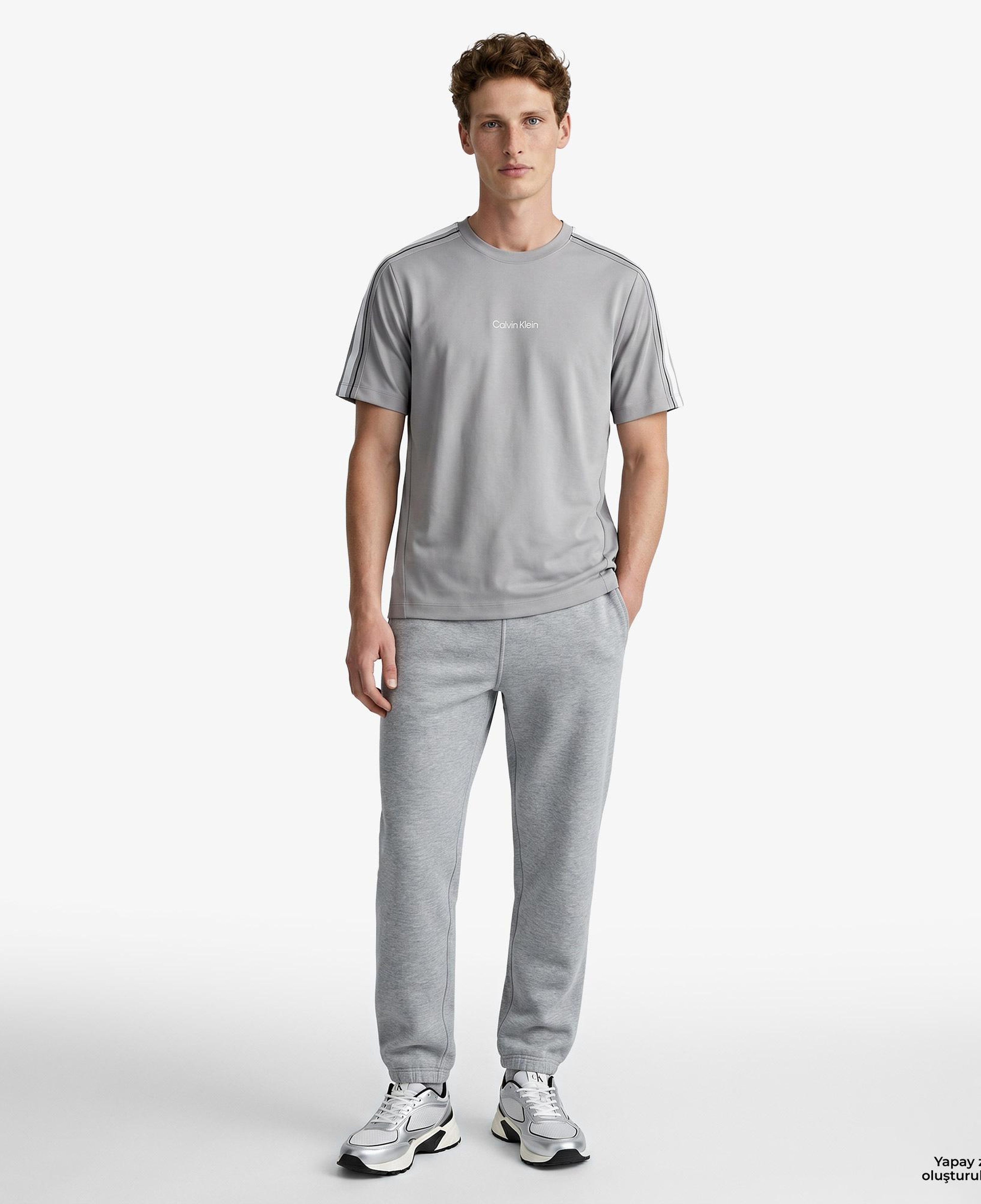 Calvin Klein Tape Erkek Gri T-Shirt