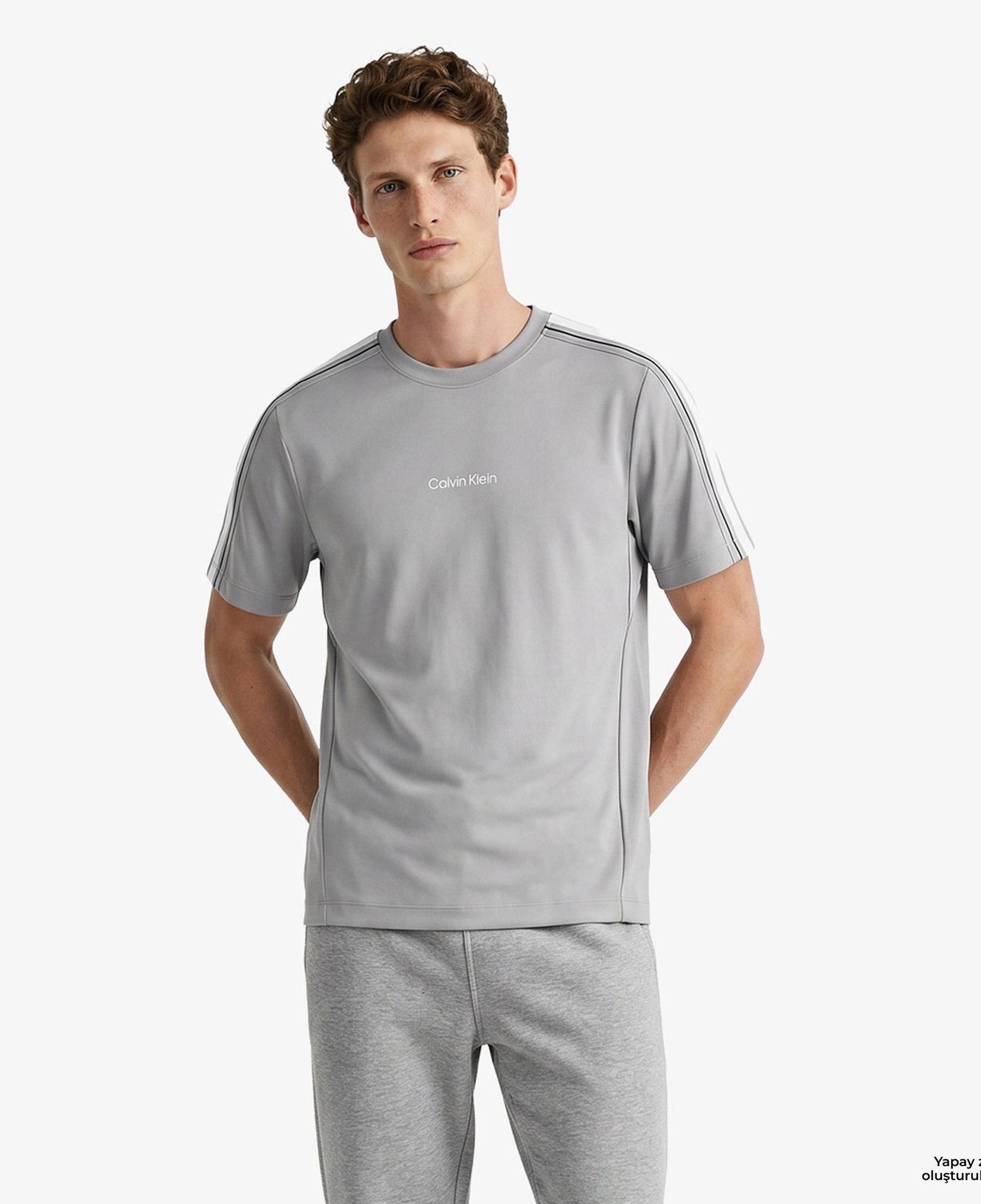 Calvin Klein Tape Erkek Gri T-Shirt