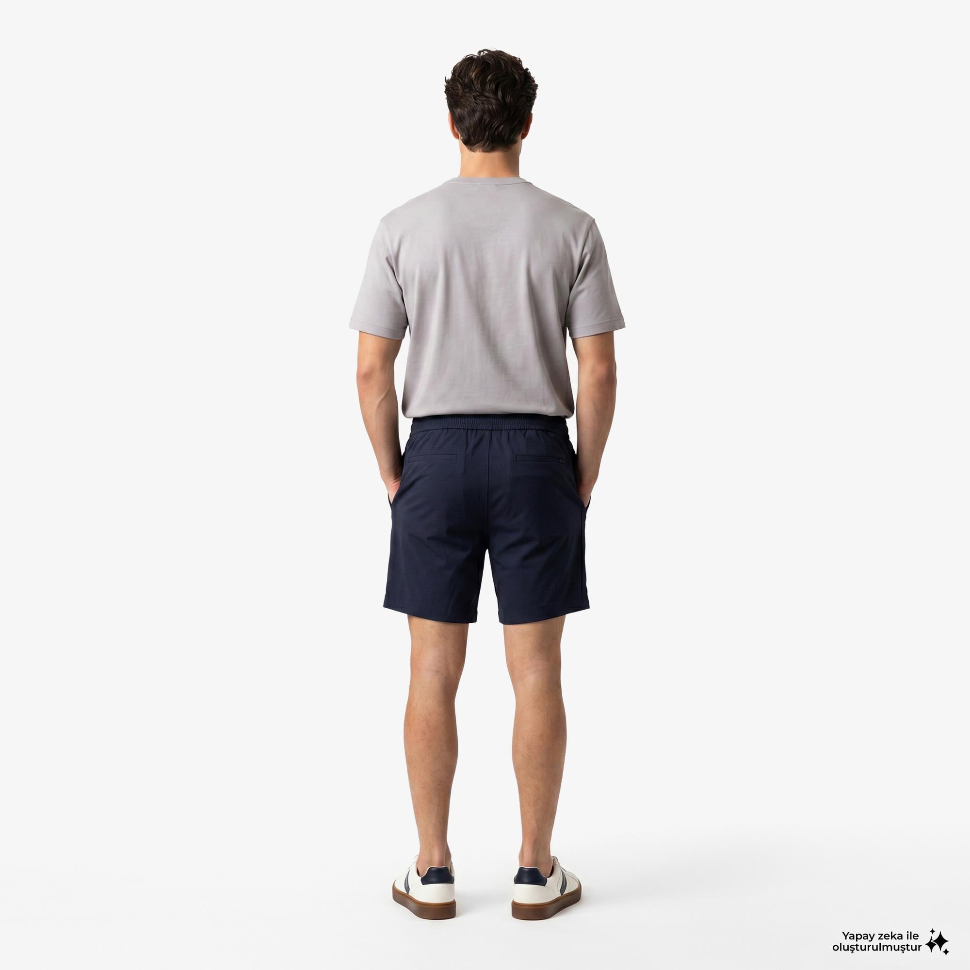 Calvin Klein Straight Seersucker Elastic Erkek Mavi Şort