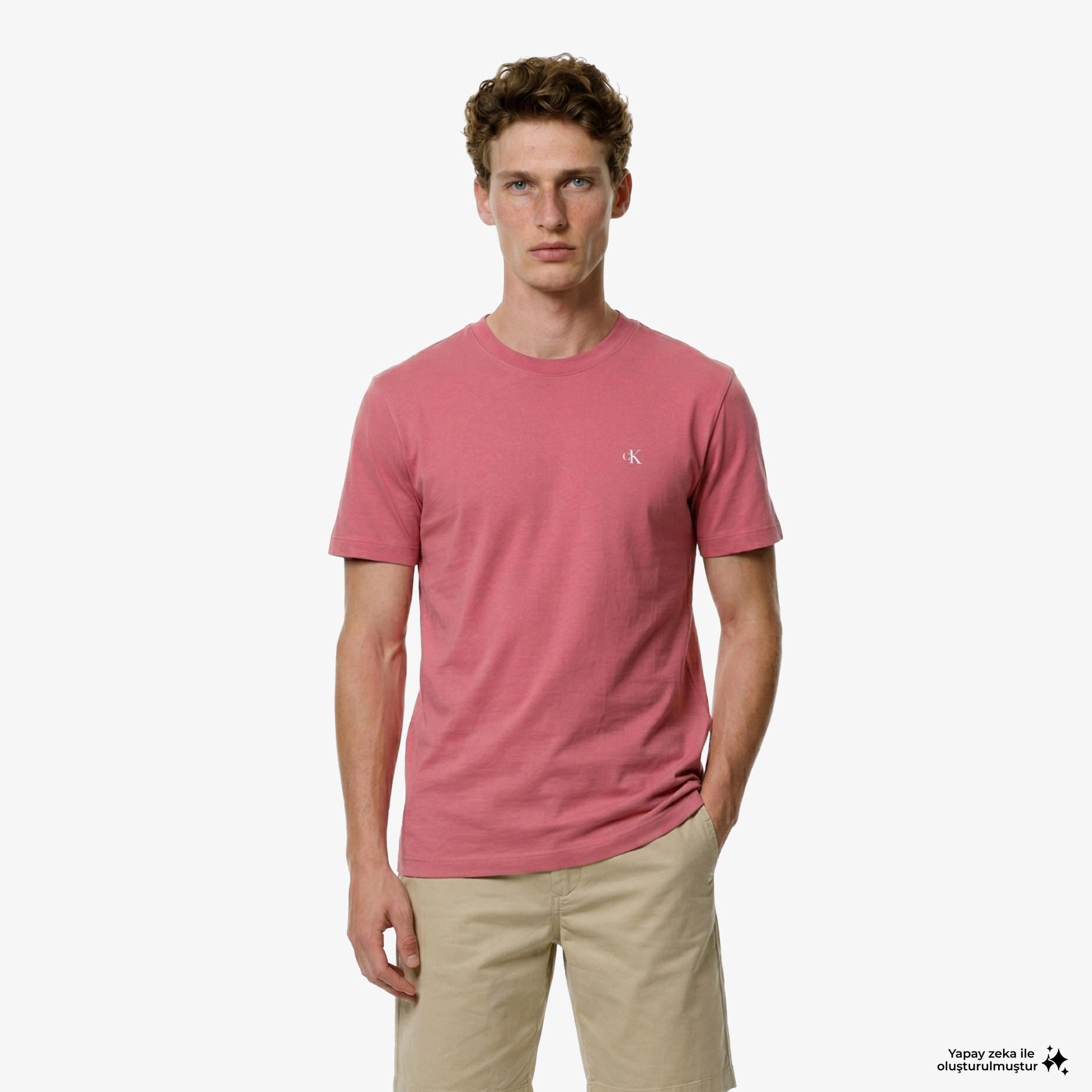 Calvin Klein Easy Monogram Erkek Kırmızı T-Shirt