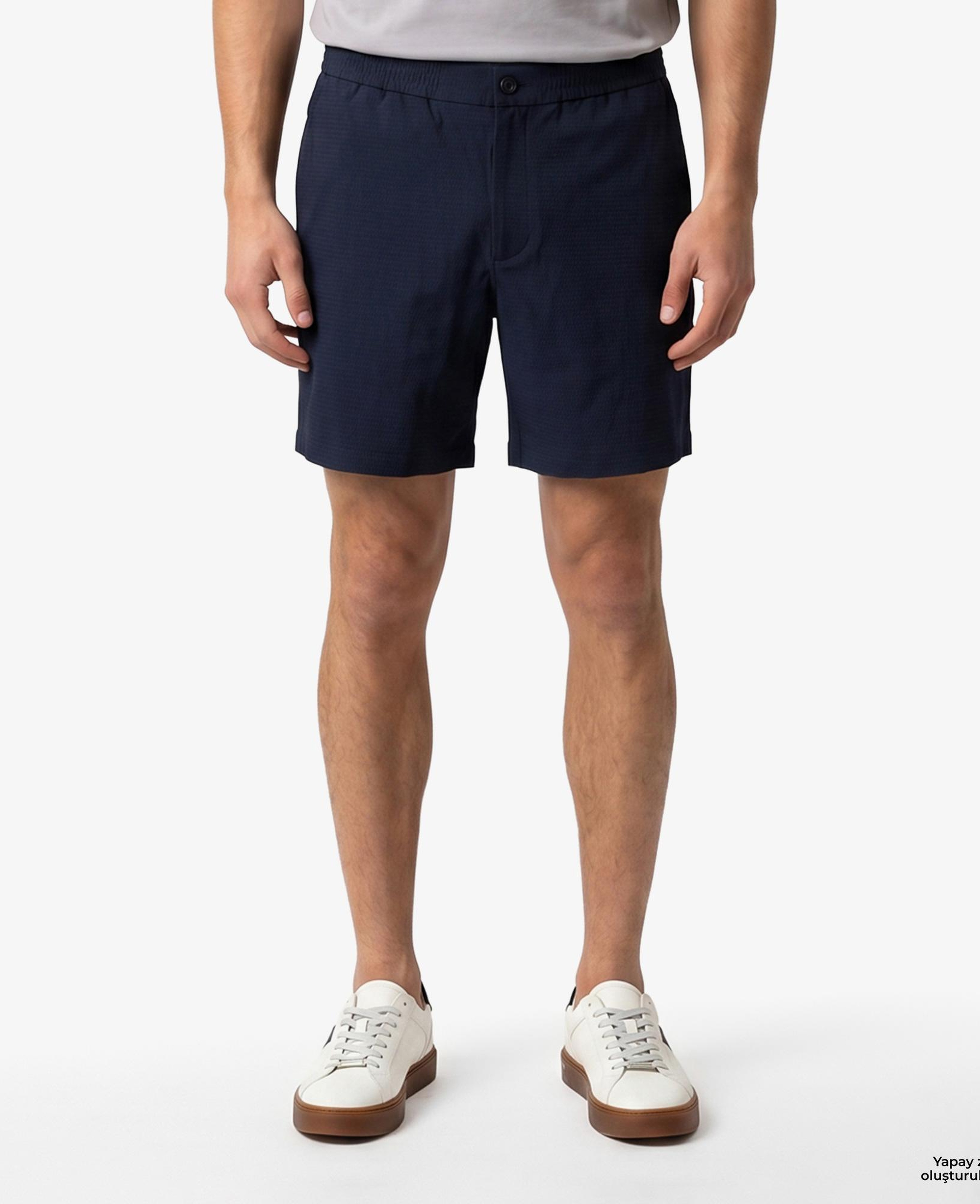 Calvin Klein Straight Seersucker Elastic Erkek Mavi Şort