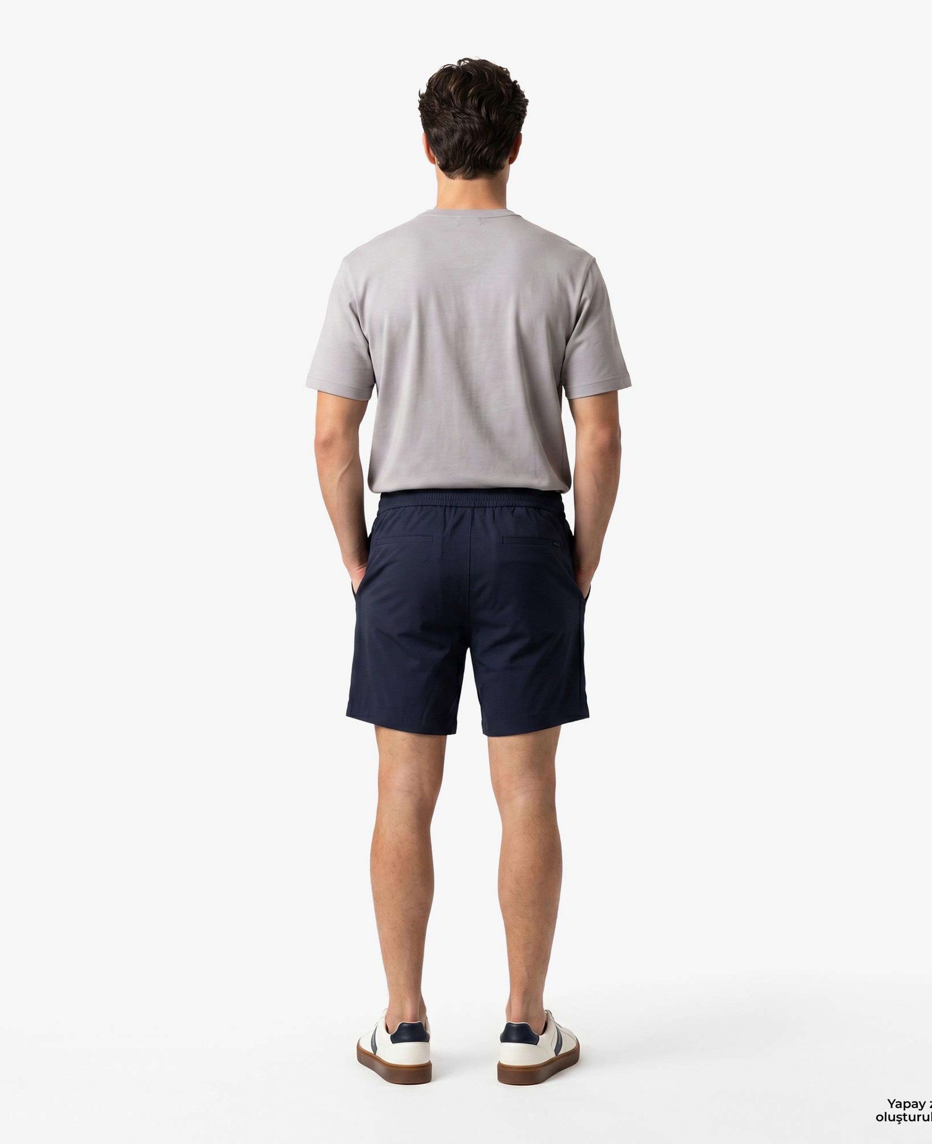 Calvin Klein Straight Seersucker Elastic Erkek Mavi Şort