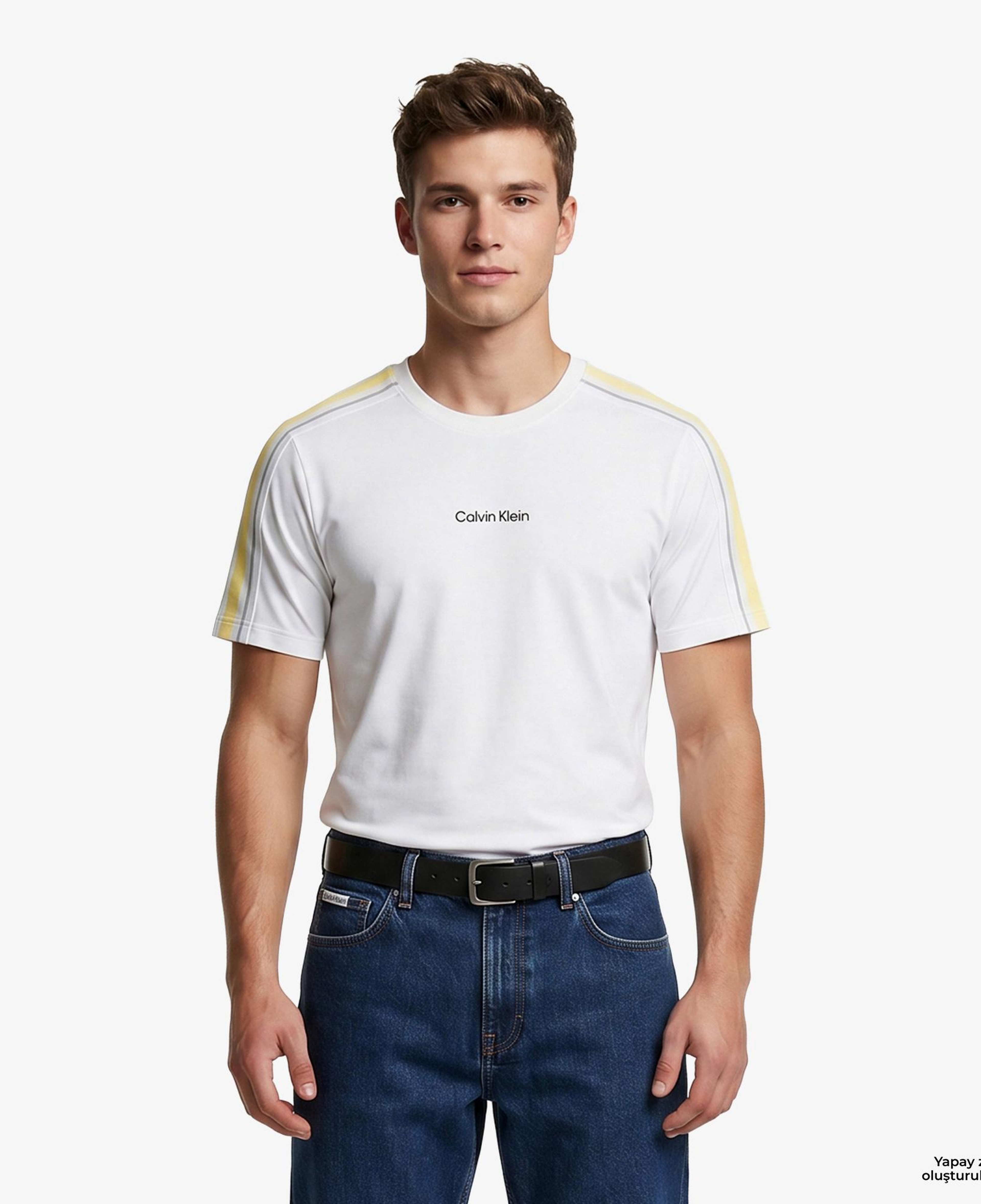 Calvin Klein Tape Erkek Beyaz T-Shirt