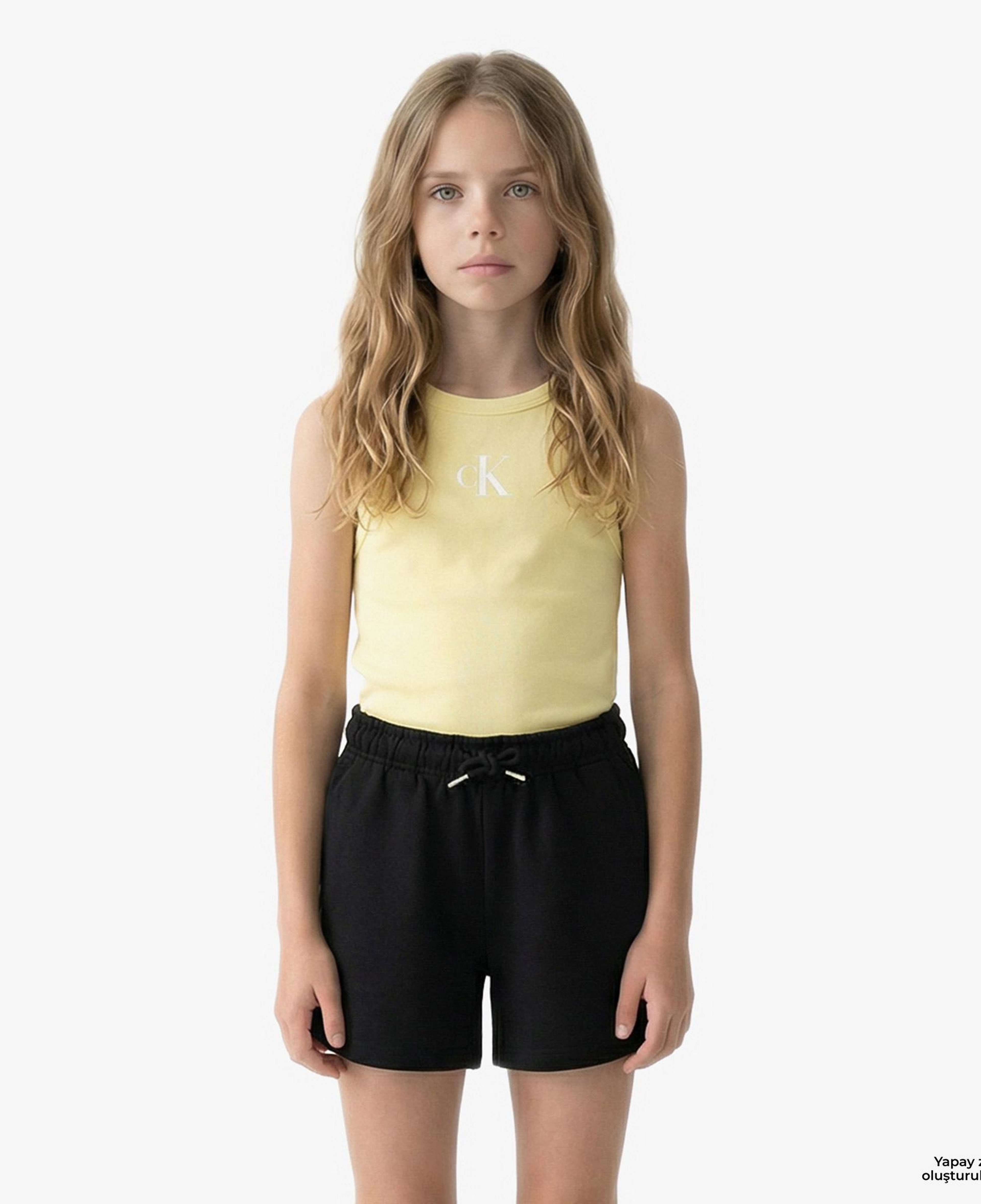 Calvin Klein Logo Çocuk Sarı Kolsuz T-Shirt