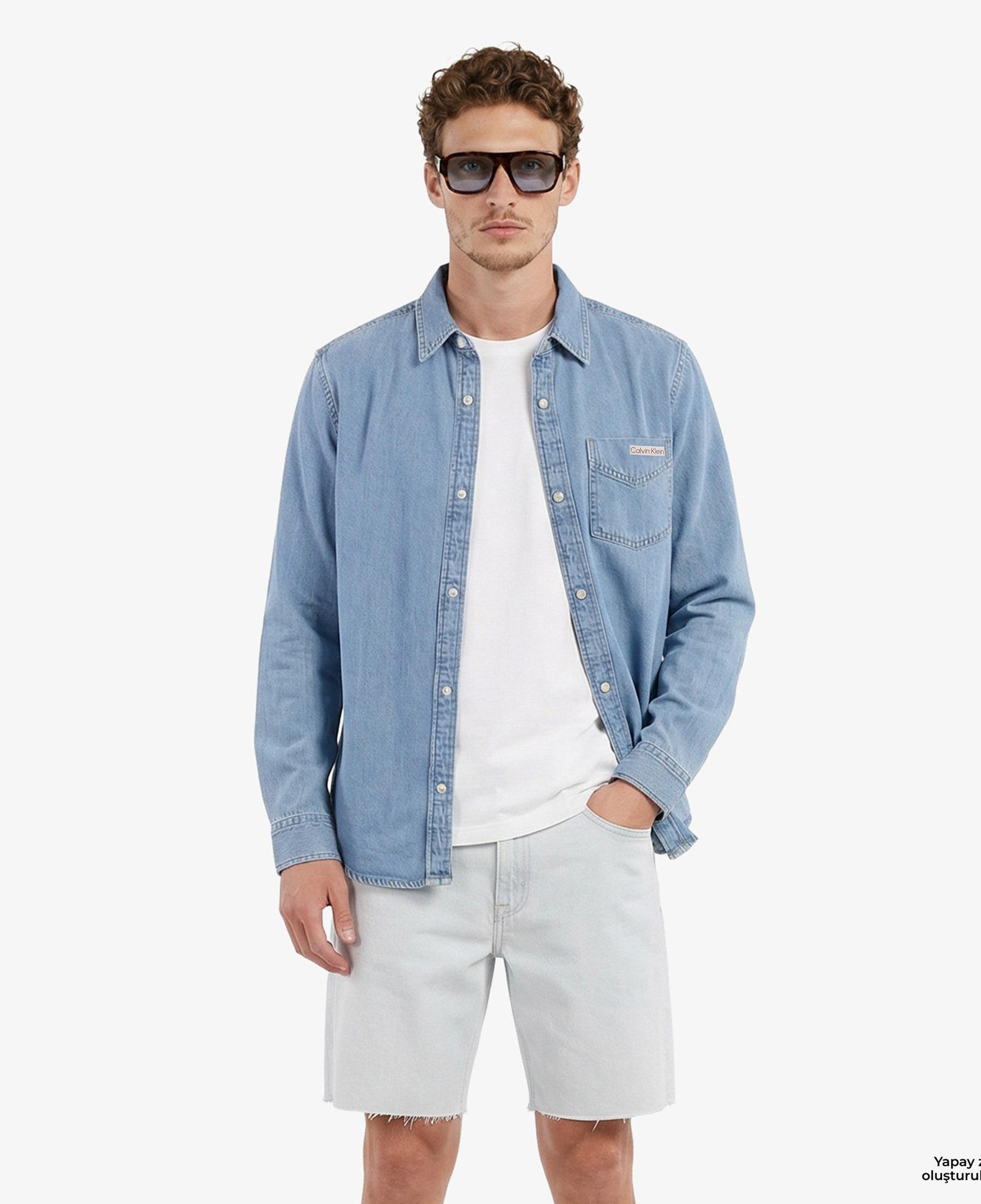 Calvin Klein Essential Classic 205 Erkek Mavi Gömlek