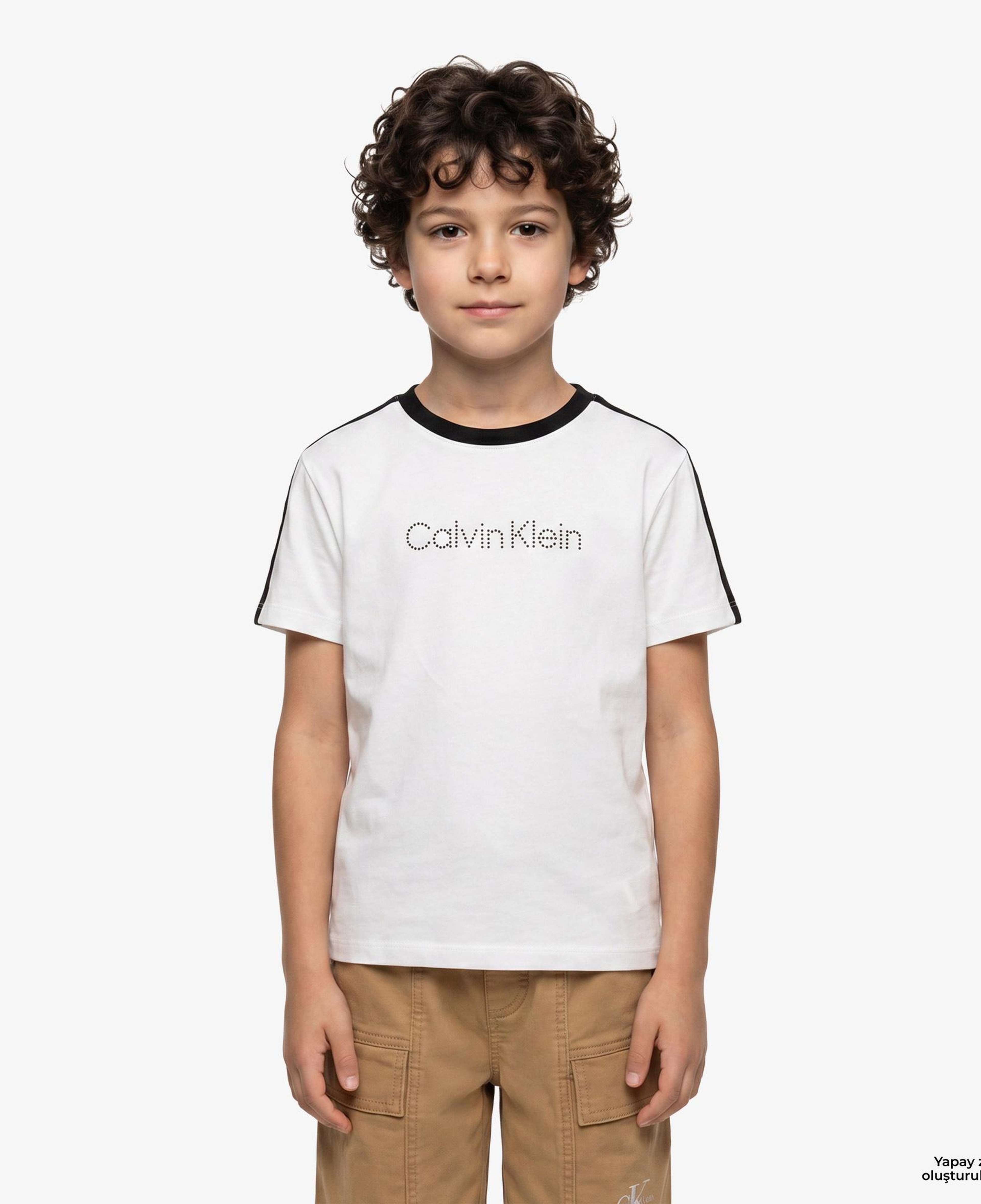 Calvin Klein Taping Çocuk Beyaz T-Shirt