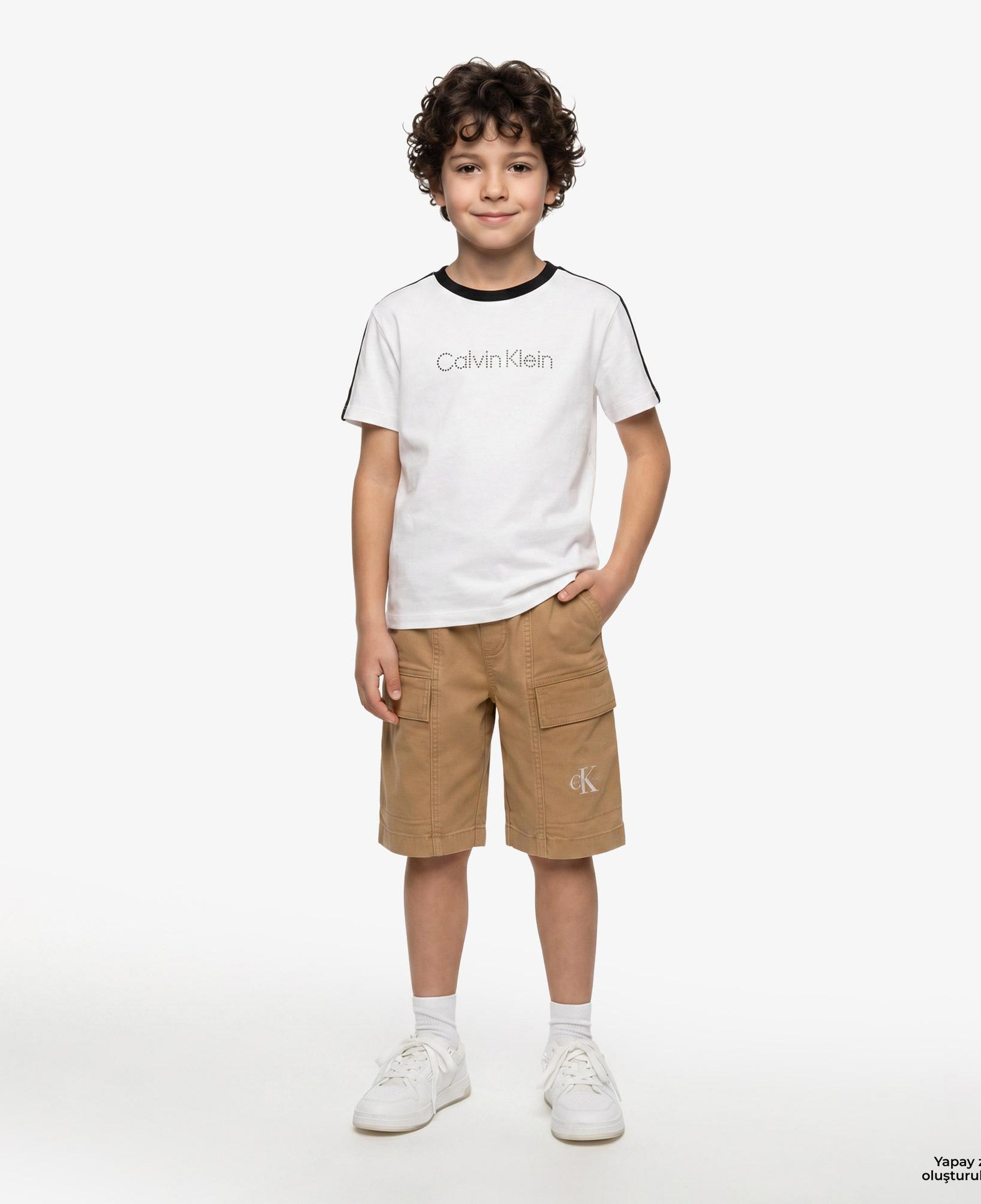 Calvin Klein Taping Çocuk Beyaz T-Shirt