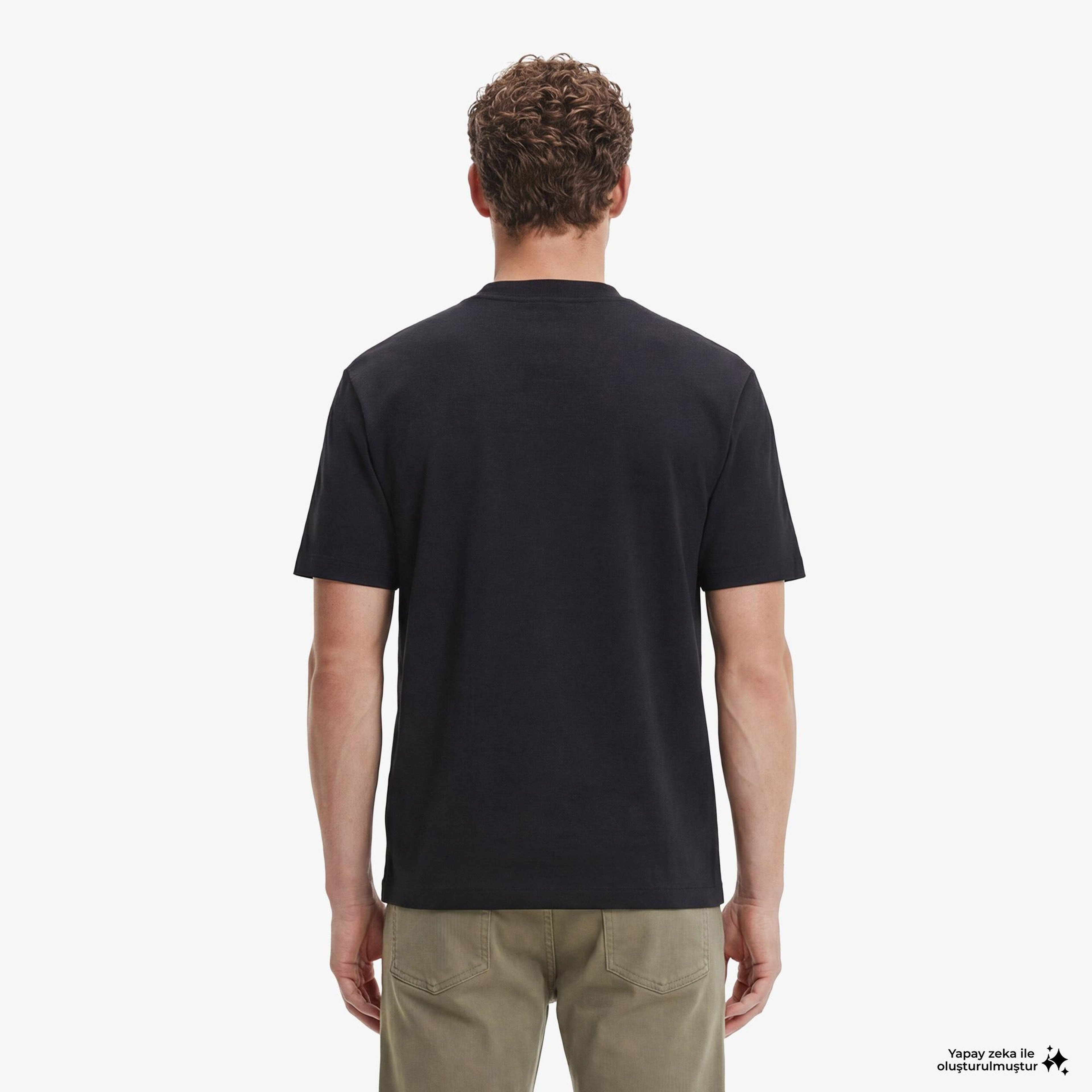 Calvin Klein Relaxed Standard Logo Crewnk Erkek Siyah T-Shirt