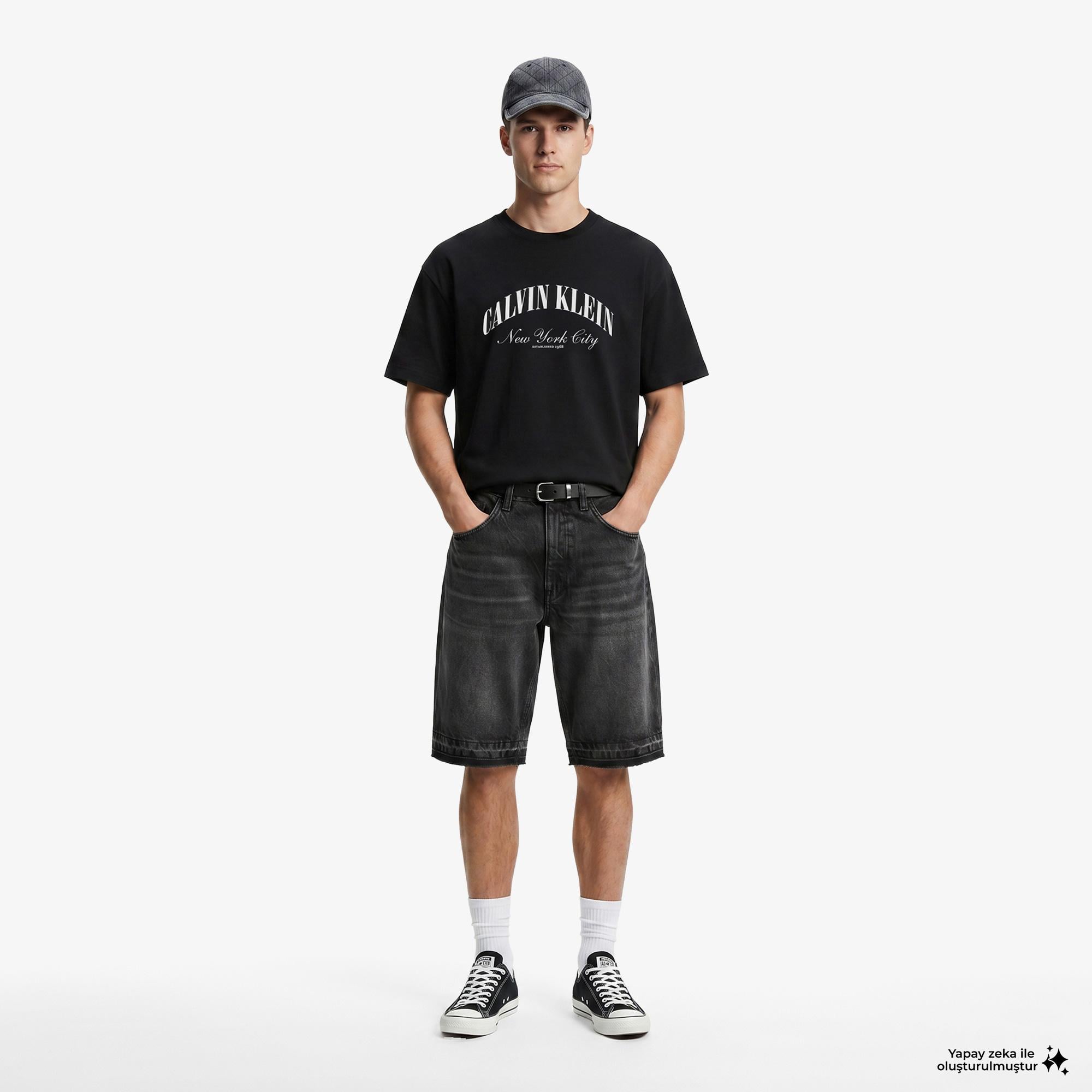 Calvin Klein Relaxed Premium Ringer Erkek Siyah T-Shirt