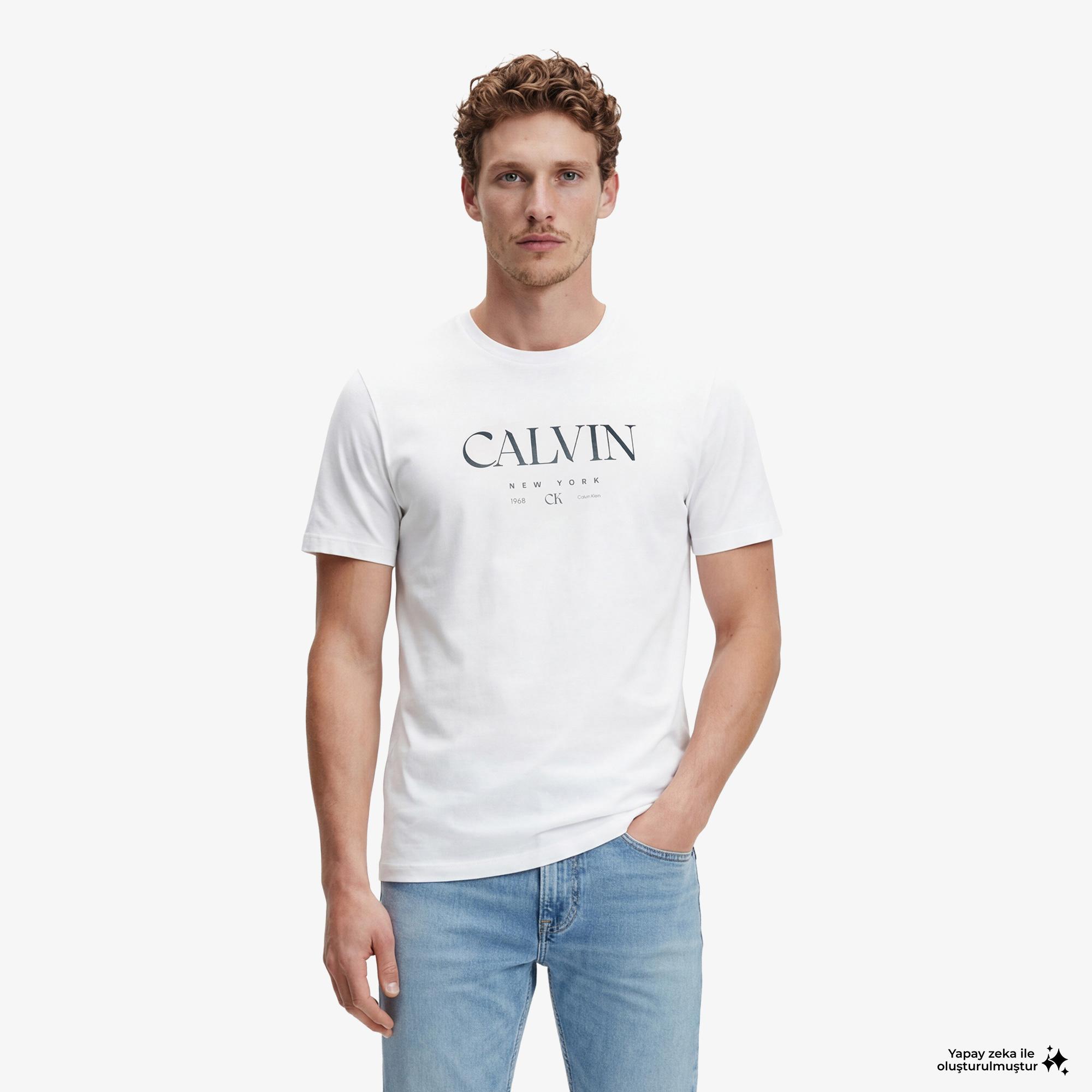 Calvin Klein 20S Graphic Erkek Beyaz T-Shirt