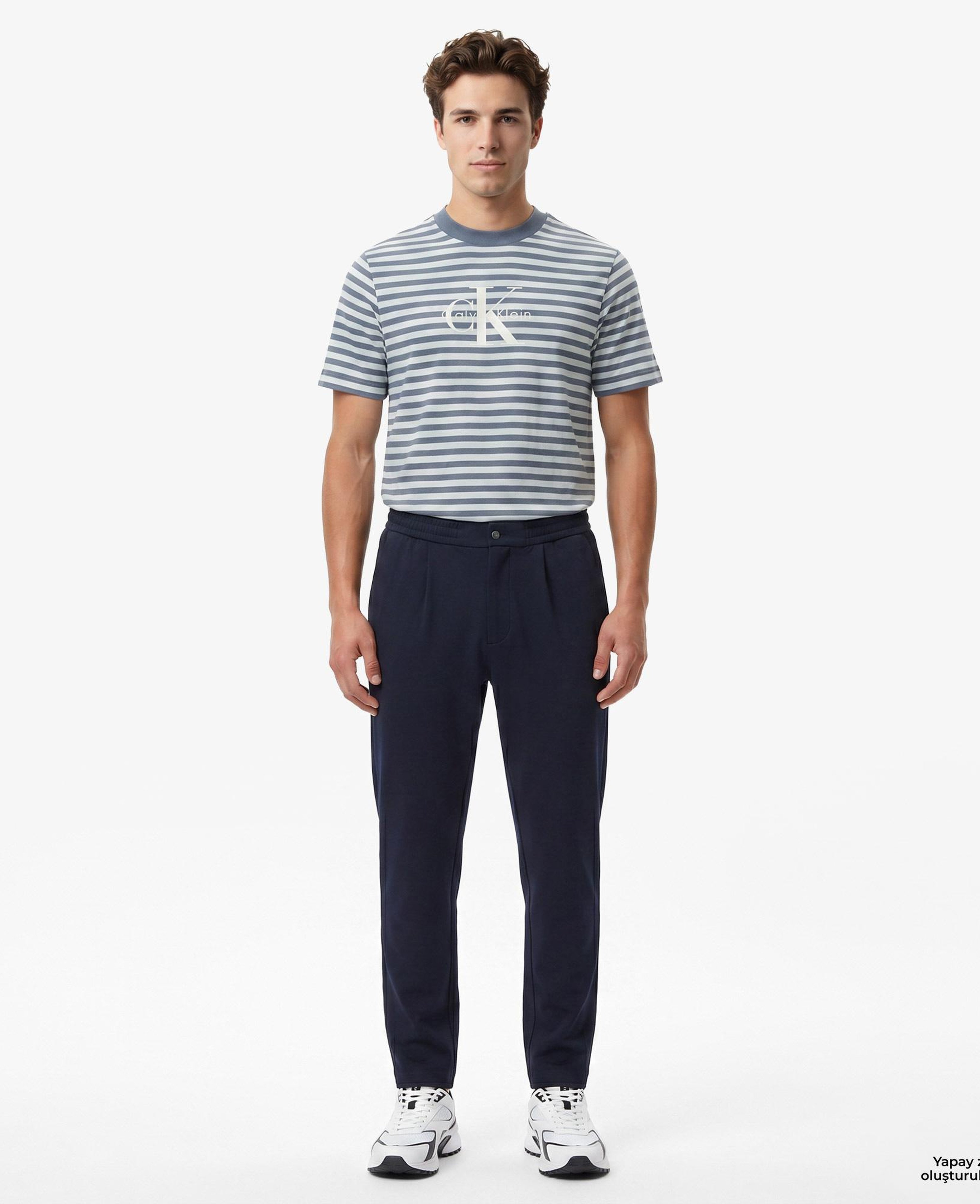 Calvin Klein Tapered Tech Knit Pleated Erkek Mavi Pantolon
