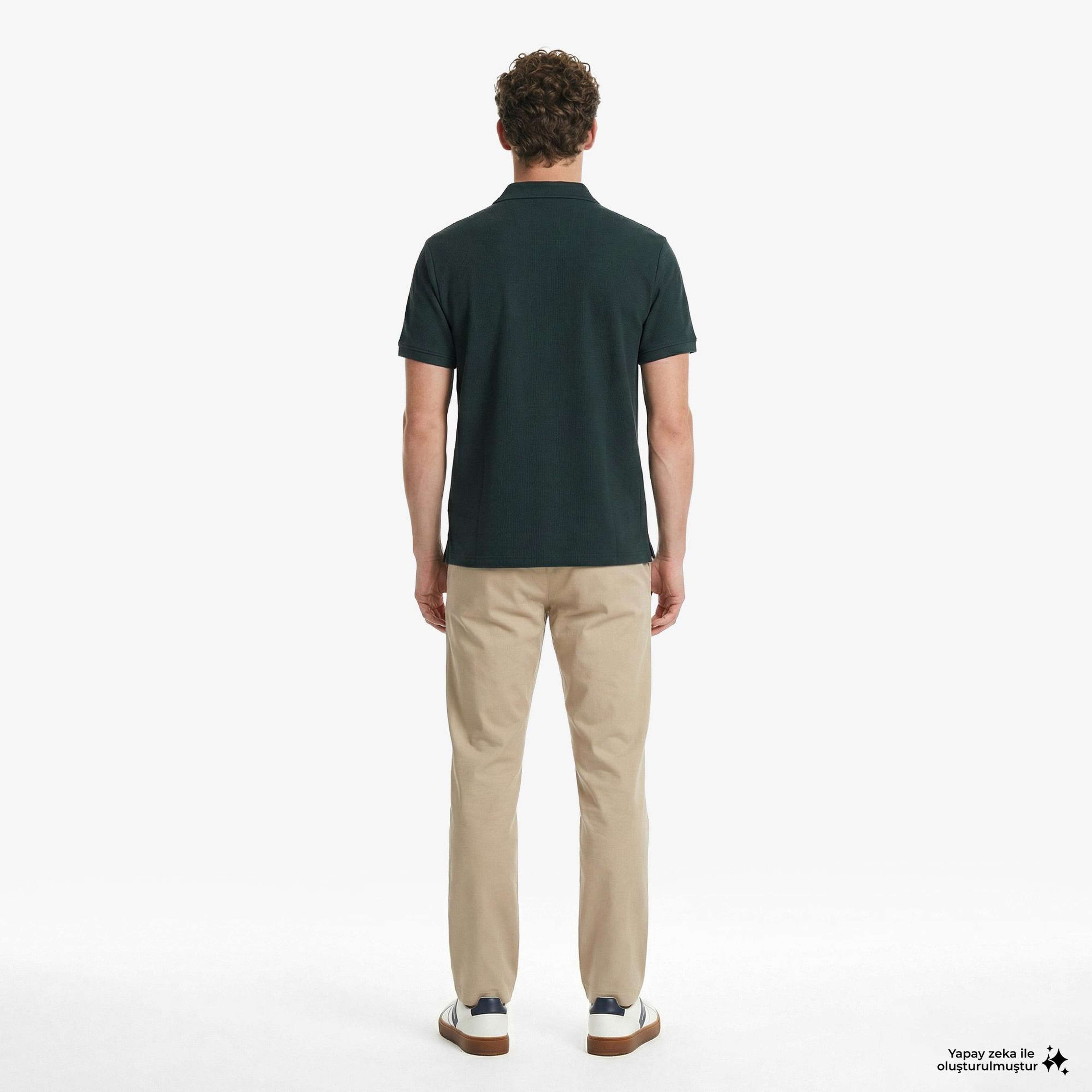 Calvin Klein Easy Micro Waffle Camp Erkek Yeşil Polo
