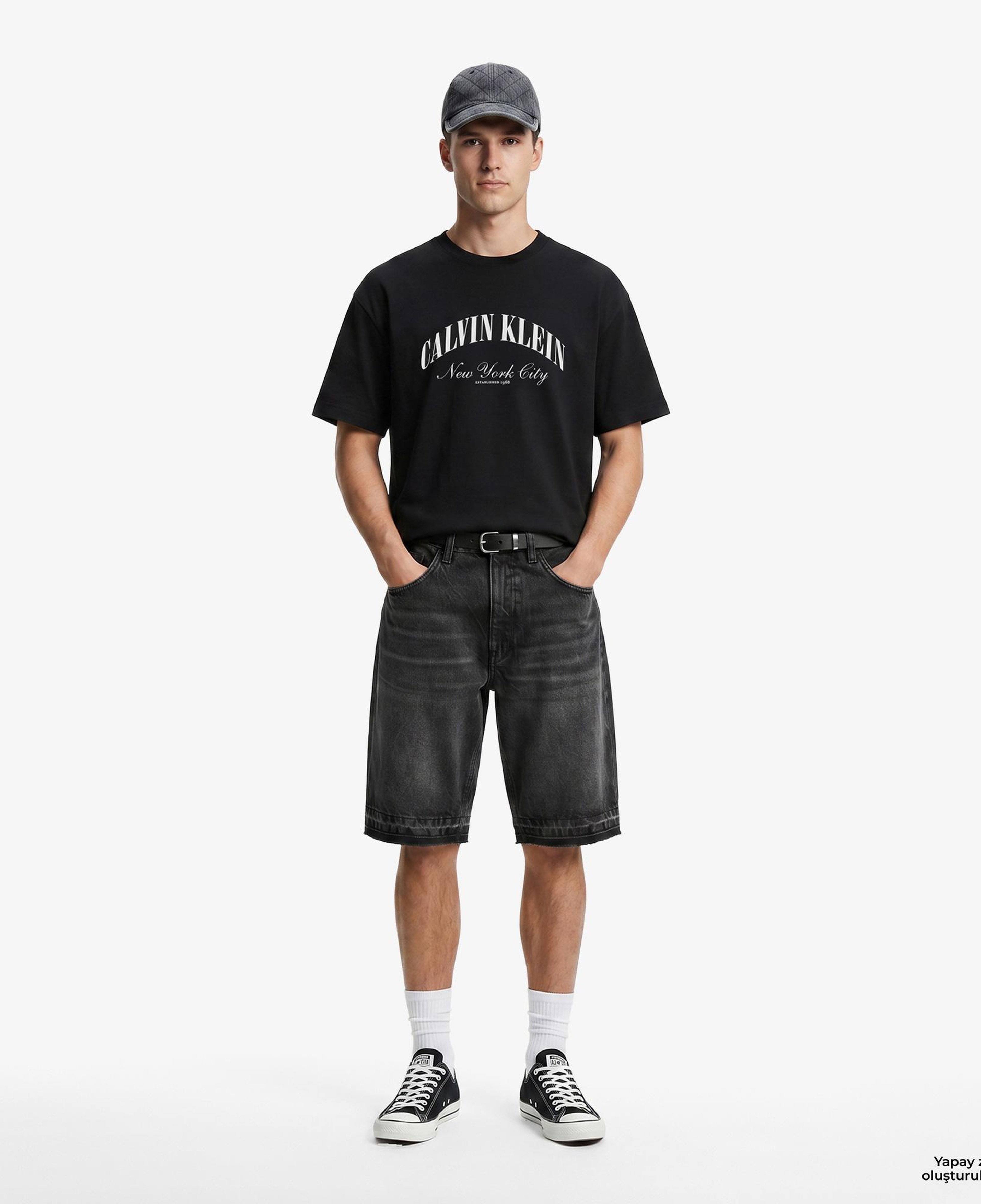 Calvin Klein Relaxed Premium Ringer Erkek Siyah T-Shirt