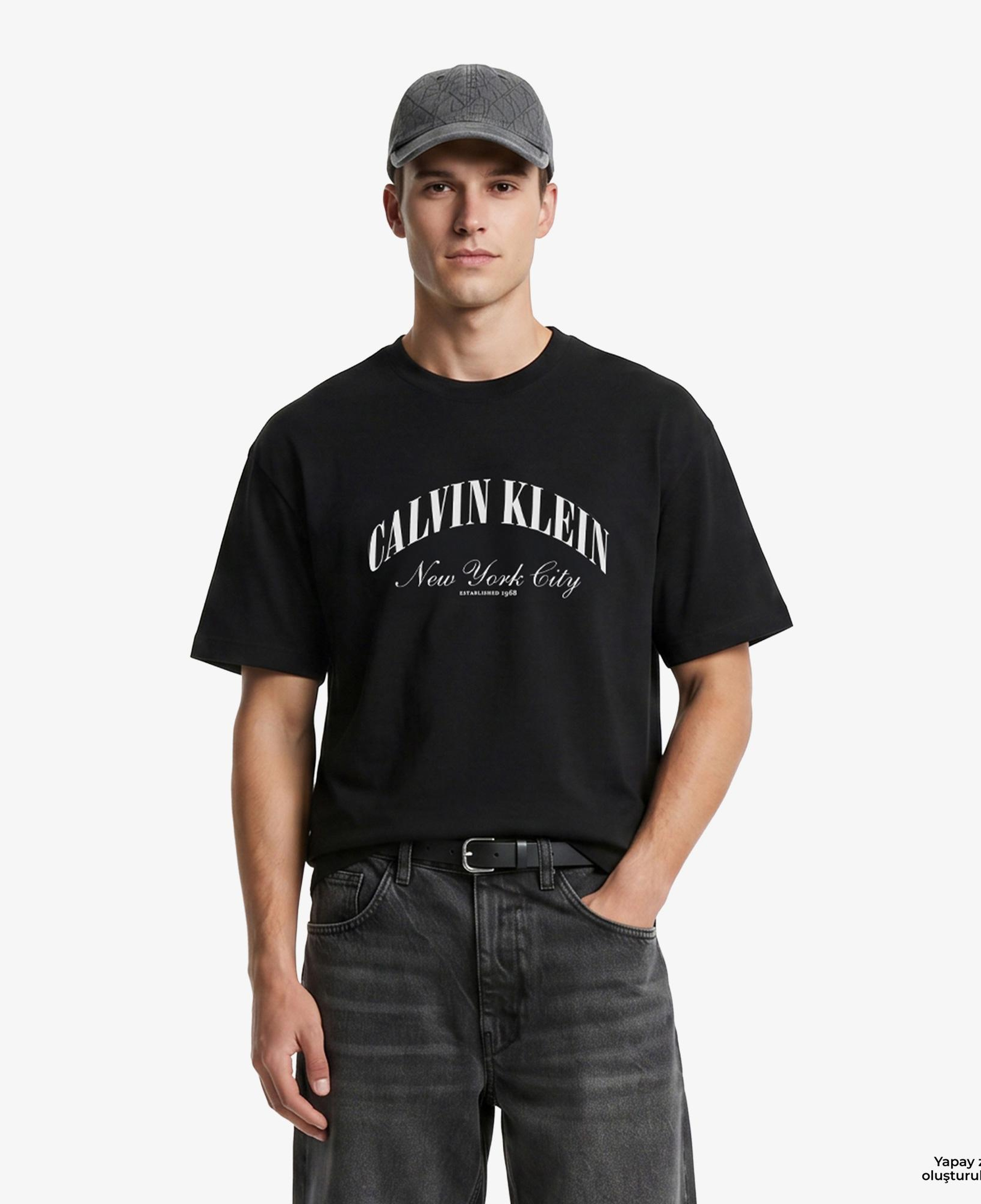 Calvin Klein Relaxed Premium Ringer Erkek Siyah T-Shirt