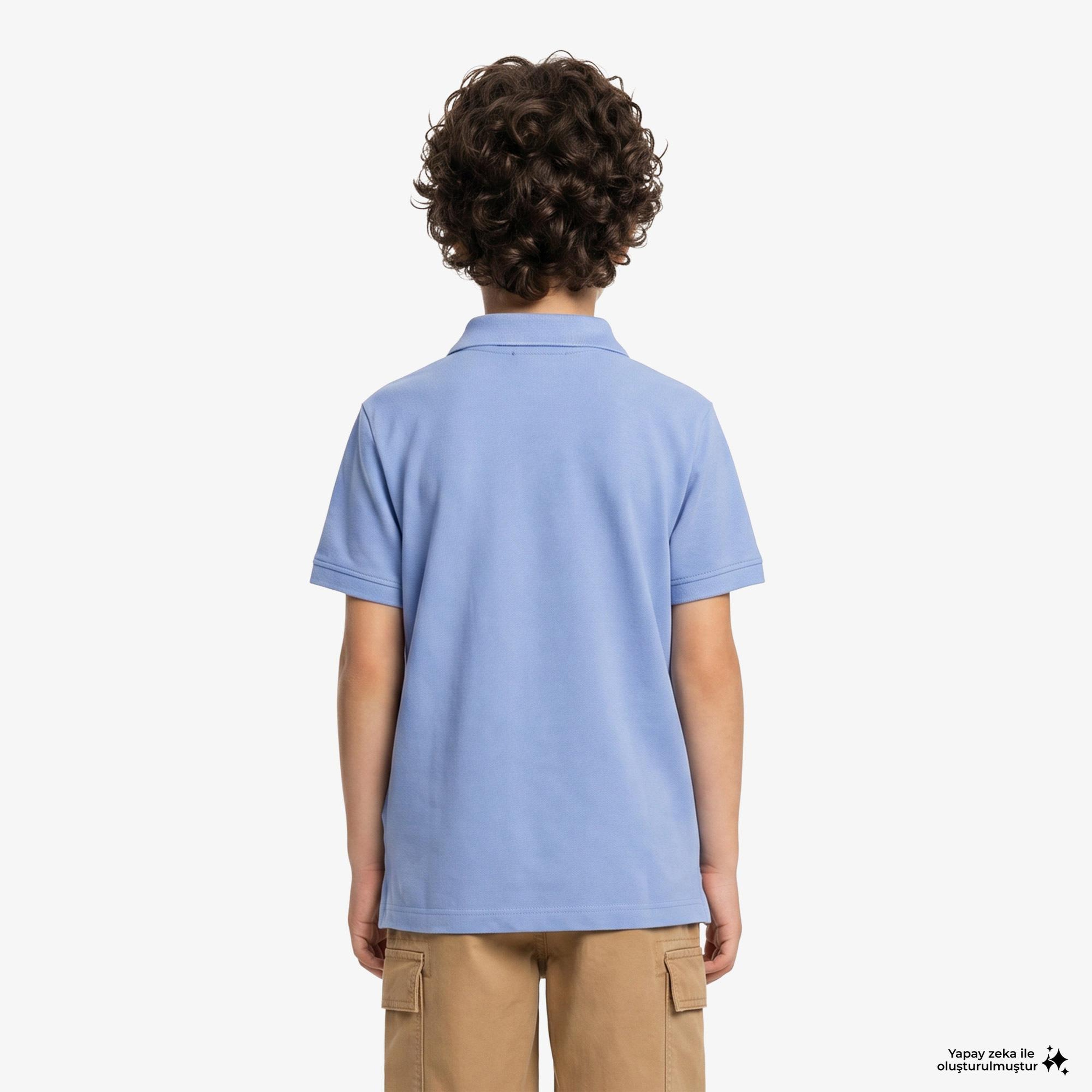 Calvin Klein Solid Çocuk Mavi Polo