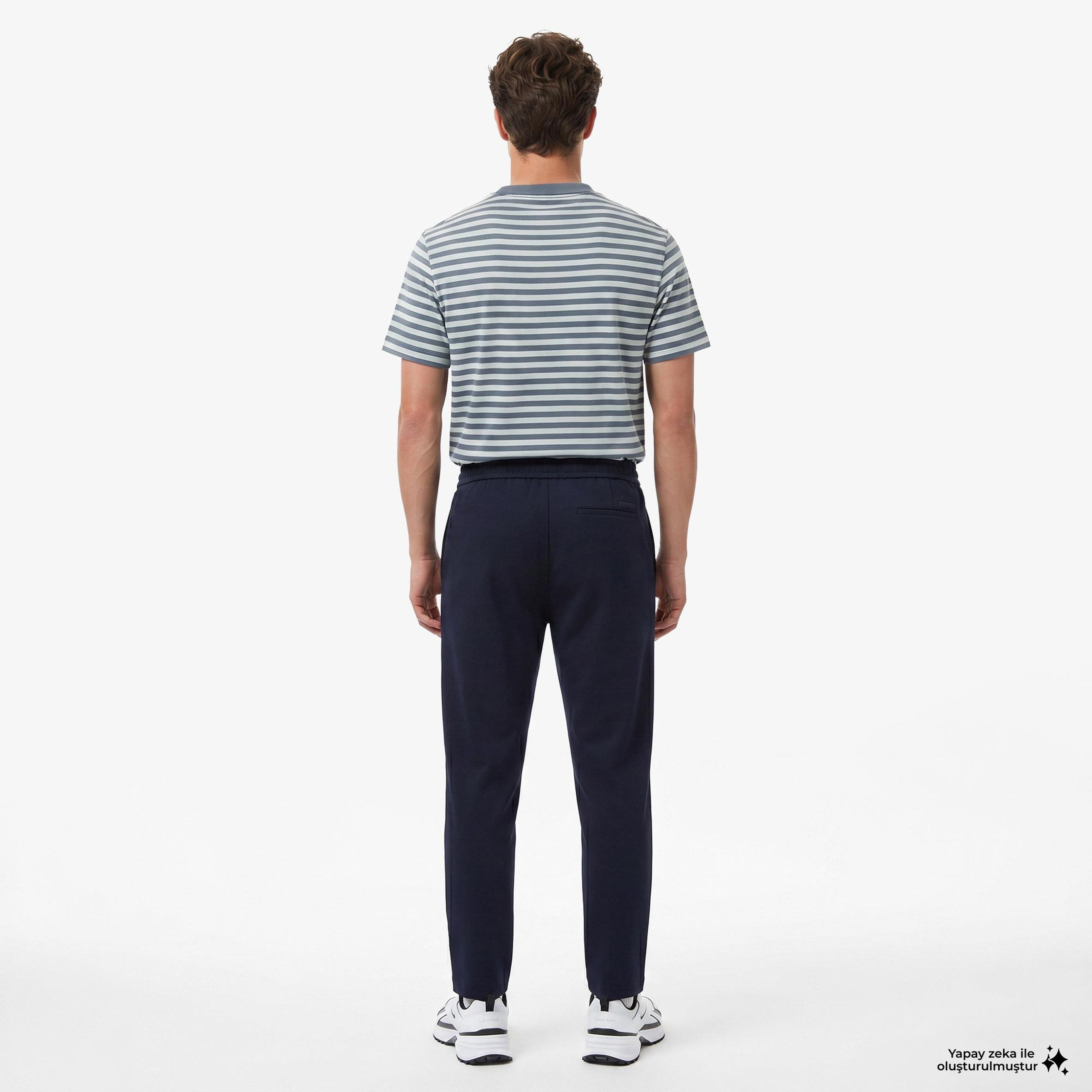 Calvin Klein Tapered Tech Knit Pleated Erkek Mavi Pantolon