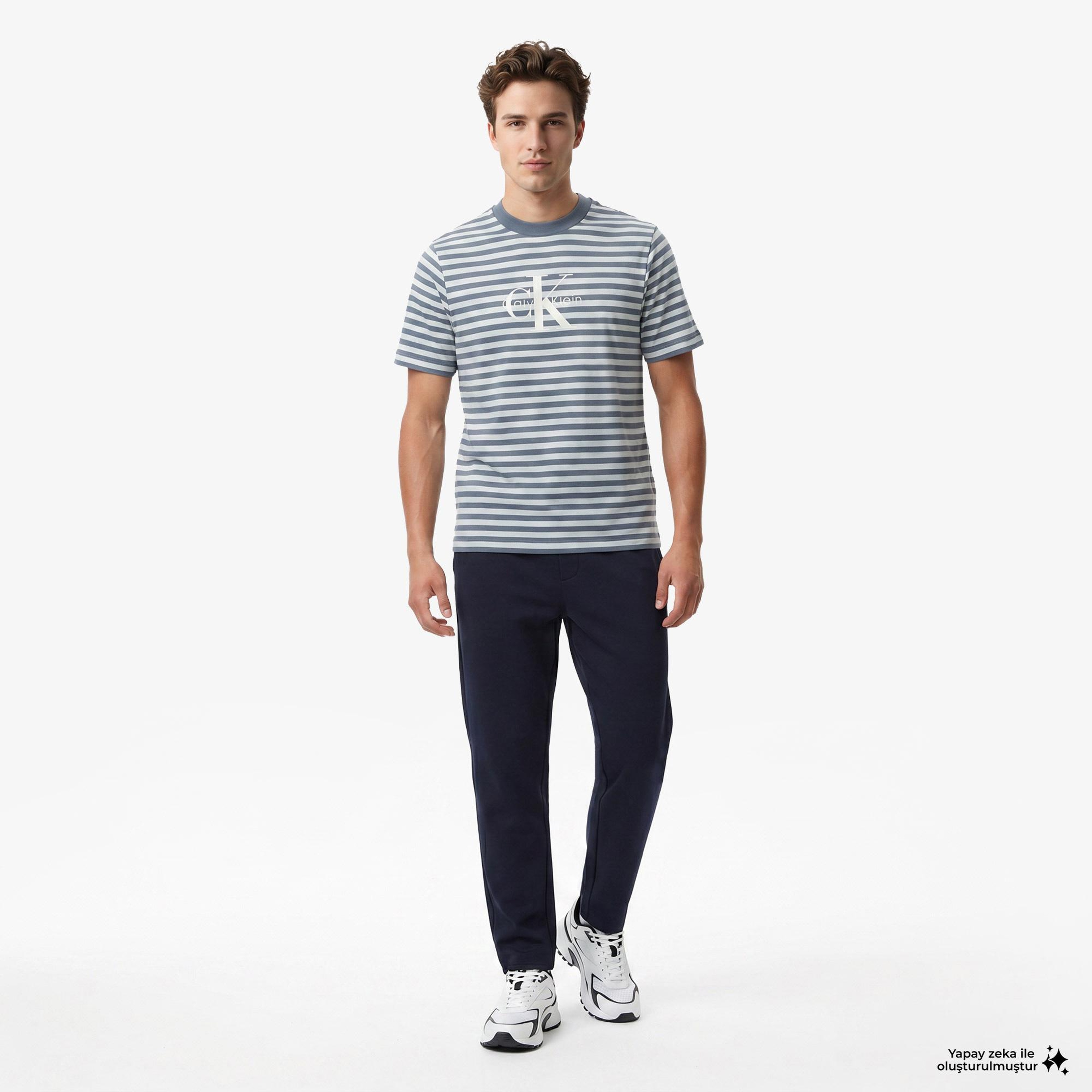 Calvin Klein Tapered Tech Knit Pleated Erkek Mavi Pantolon