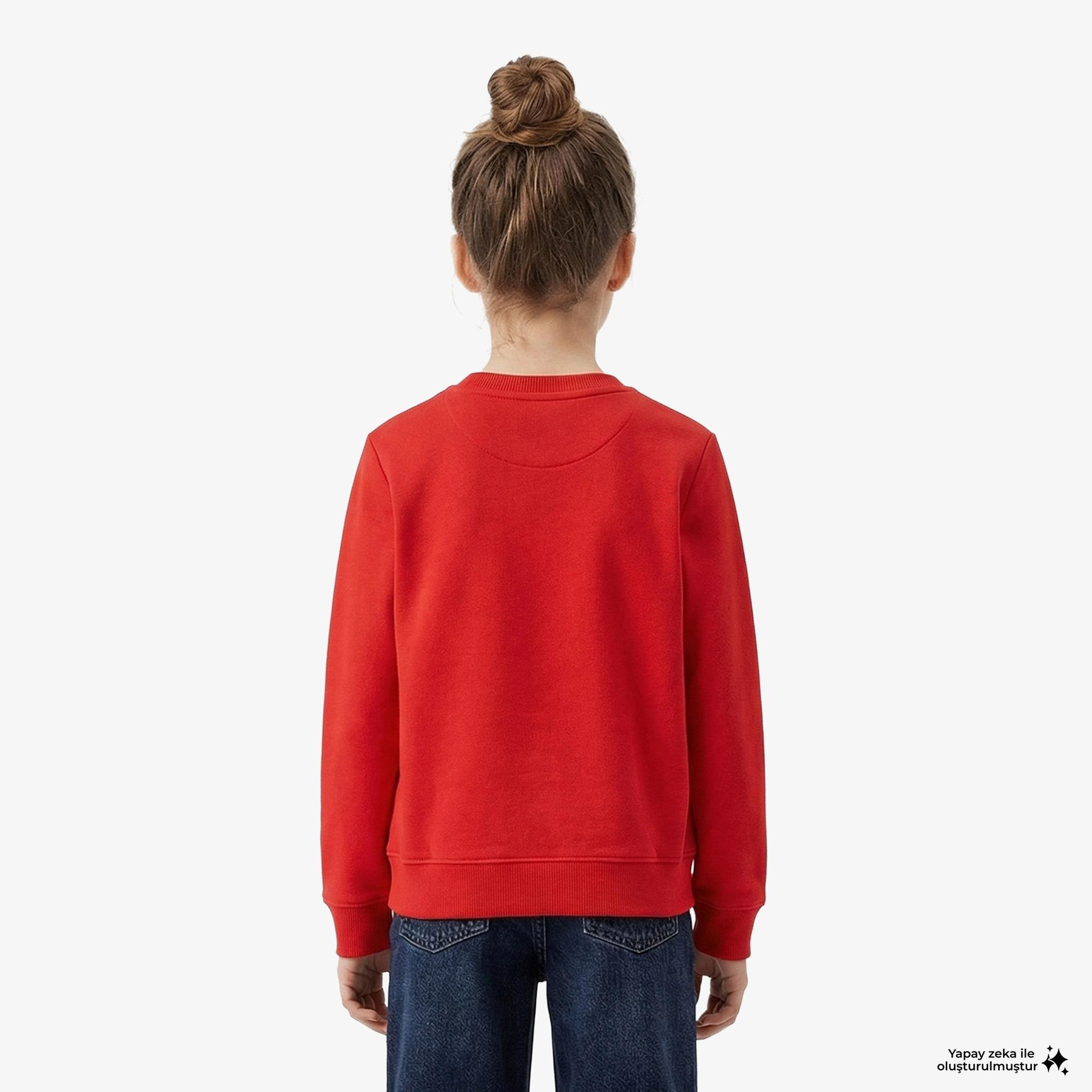 Calvin Klein Mono Mini Badge Çocuk Kırmızı Sweatshirt